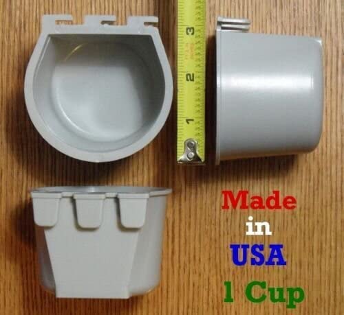 Pinnon Hatch Farms 50-Pack Gray Hanging Cage Cups - 8 fl oz Feed & Water Cups for Birds, Small Animals | Perfect for Chicken Coops, Rabbit Hutches & Pet Cages