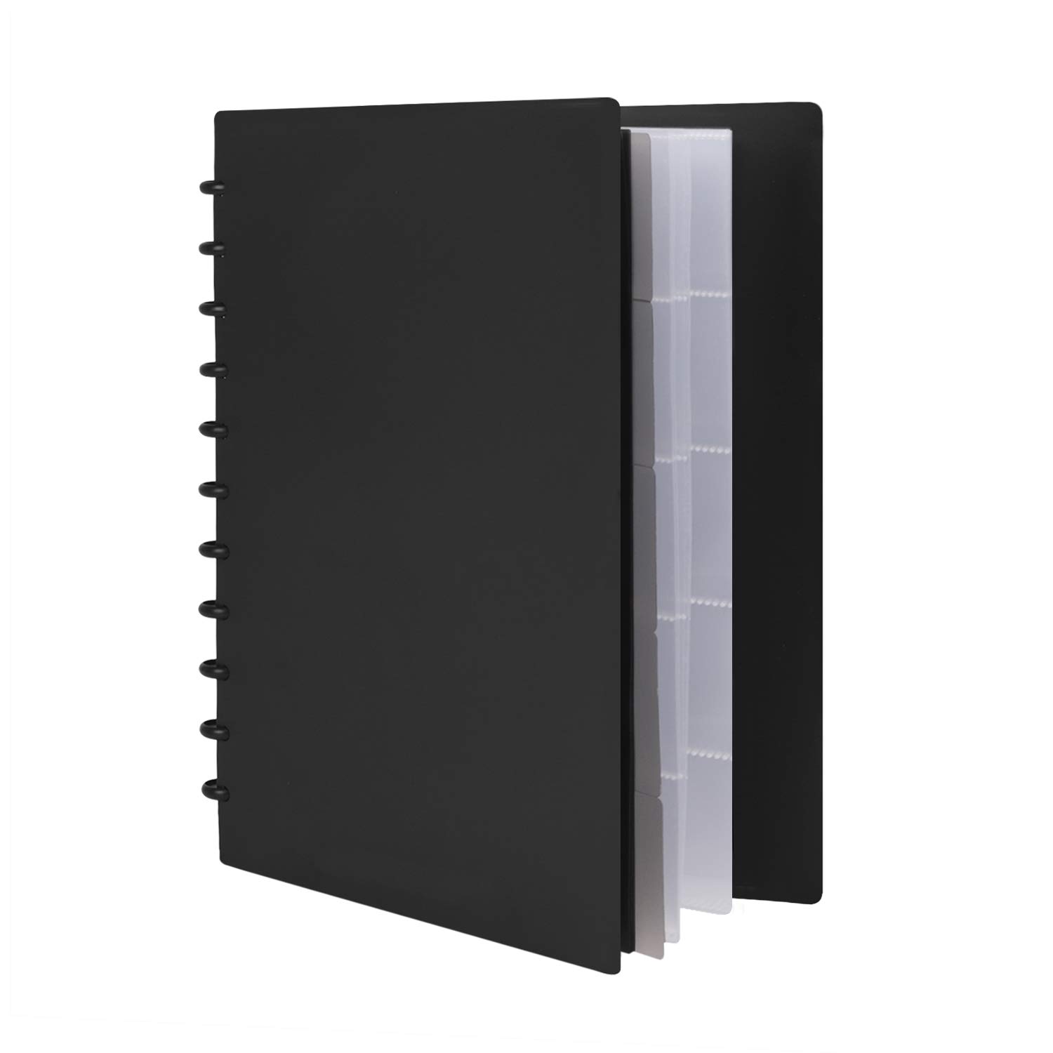 Spiral-Bound Presentation Book with 20 Clear Pockets | Letter Size Document Organizer | Polycover Plastic Multi-Pocket Folder for Business, School & Office | Perfect for Reports, Art Portfolios & Project Storage