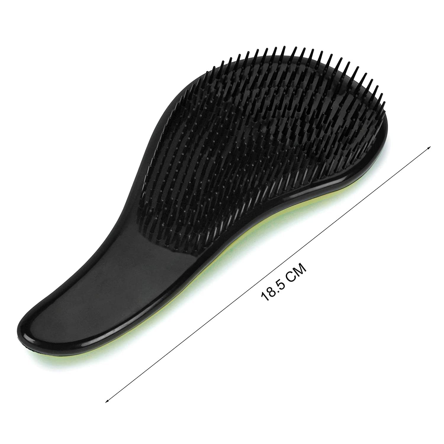 Scarlet Line Compact Styler Detangling Hair Brush - Tangle Tamer for Thick, Thin, Curly, Straight, Wet & Dry Hair - Black & Green - Perfect for Travel, Home & Salon Use
