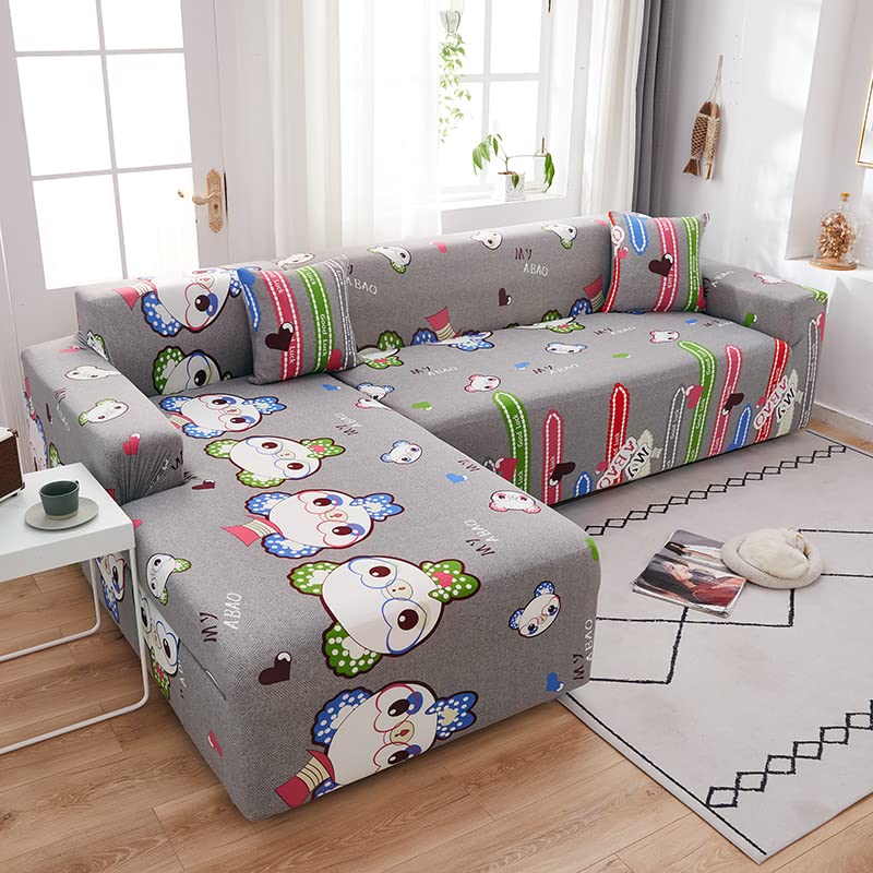 Elastic Stretch L-Shaped Sofa Cover Slipcover for Corner Couch - Fits 190-230cm (1/2/3/4-Seater) - Soft Nordic Design for Living Room, Home Theater & Family Gatherings