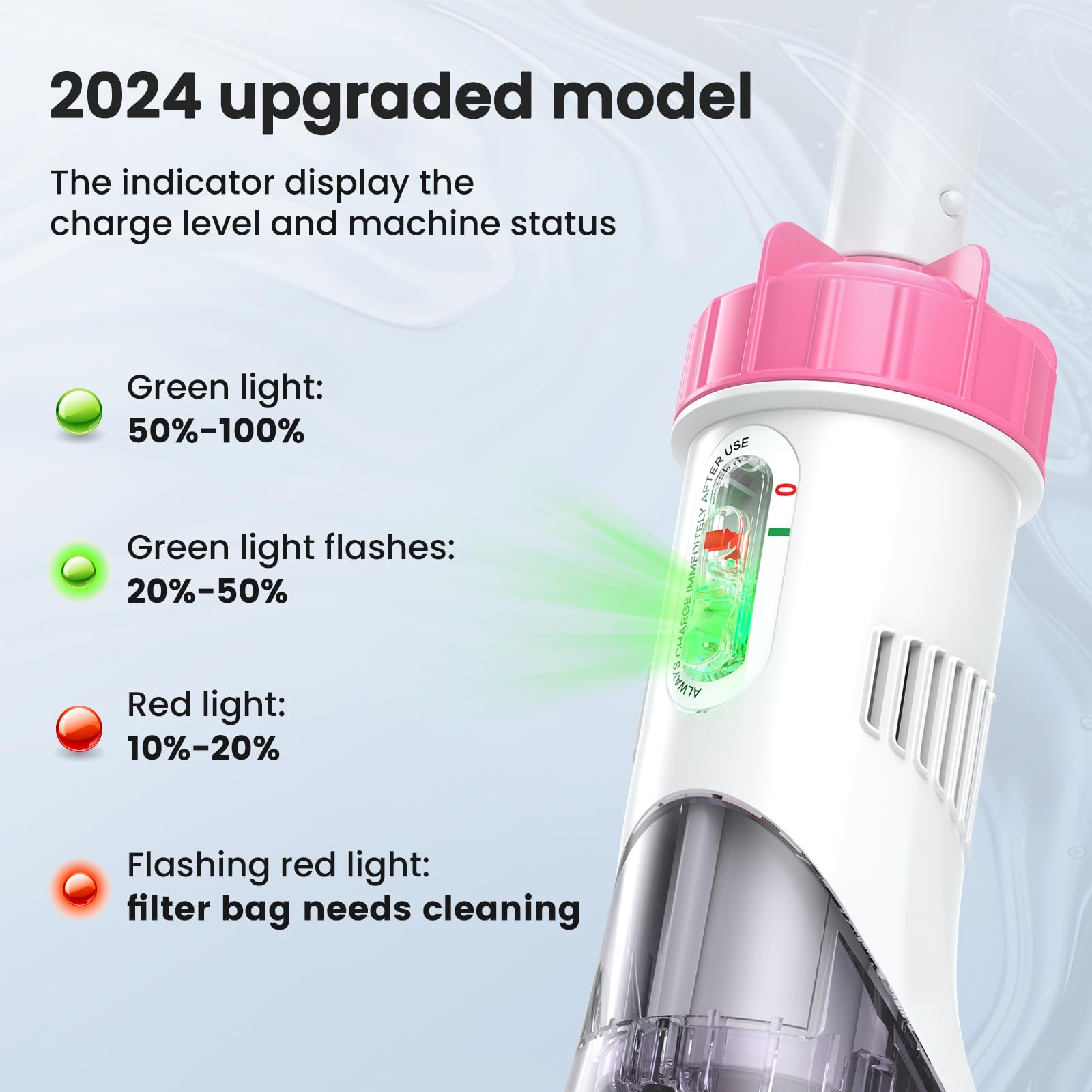 2024 Upgraded Pool Vacuum with Telescopic Pole - Powerful 18.5 GPM Suction, 60 Min Runtime - Ideal for Above Ground Pools, Leaves & Debris - Perfect for Weekly Pool Maintenance & Seasonal Cleaning