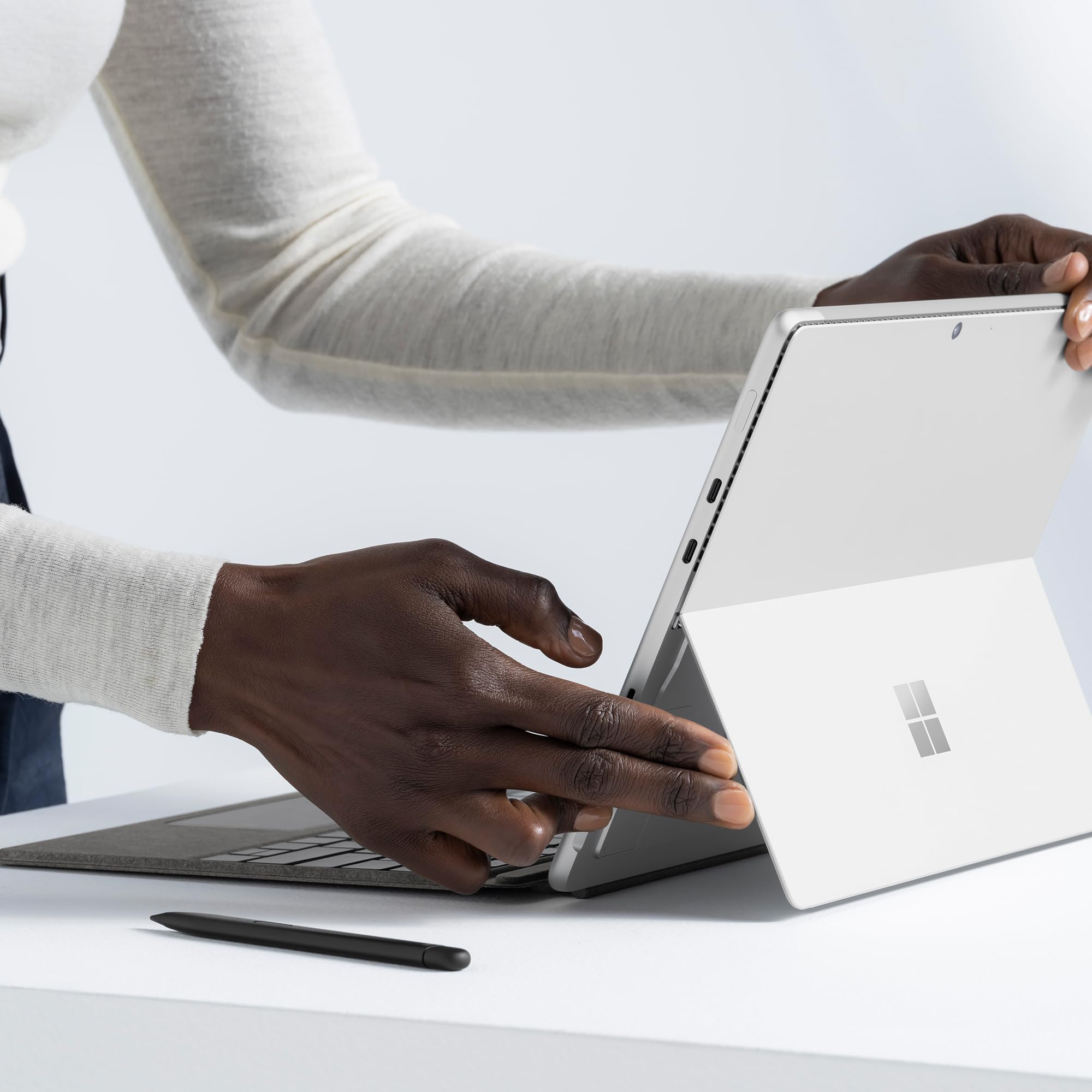Microsoft Surface Pro Keyboard with Slim Pen - Platinum | Ultra-Slim Design for Surface Pro | Perfect for Work, Travel & Productivity