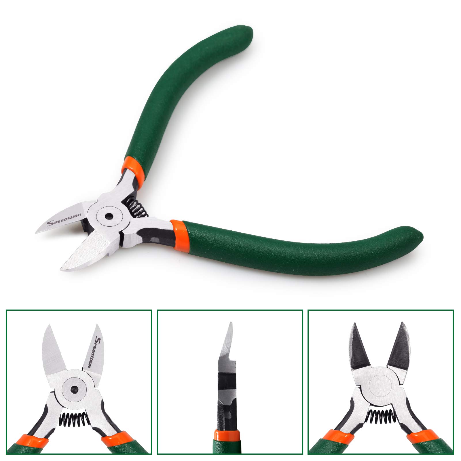 SPEEDWOX 6 Inch Precision Wire Flush Cutters - Spring-Loaded Side Cutting Pliers for Electronics, Jewelry Making, DIY Crafts & Clean Wire Cutting | Professional Hand Tool for Electricians, Hobbyists & Home Improvement
