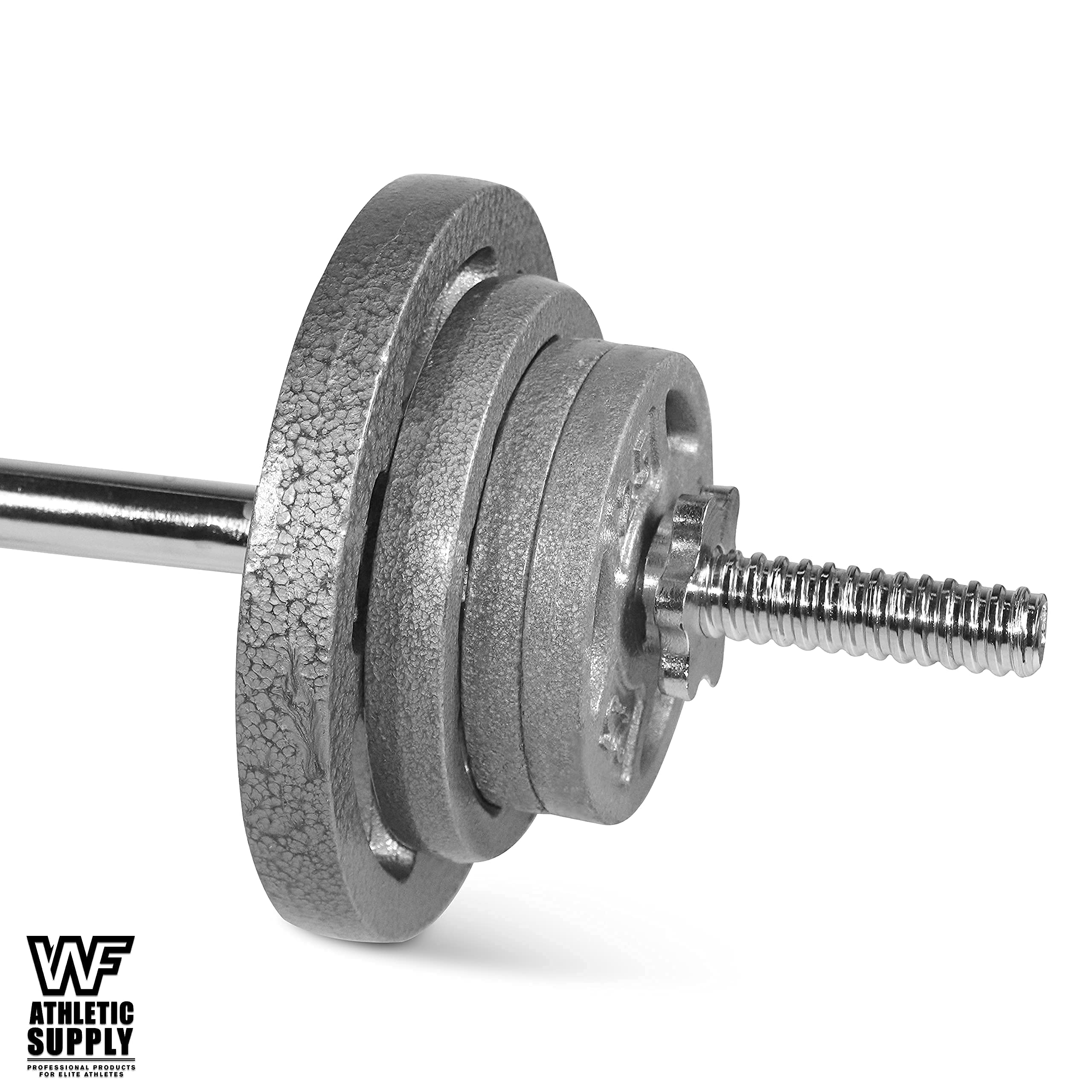 WF Athletic Supply 1-Inch Cast Iron Standard Grip Weight Plate - 5LB to 45LB Options for Strength Training & Home Gym (Charcoal/Gray) - Perfect for Powerlifting, CrossFit & Weightlifting Workouts