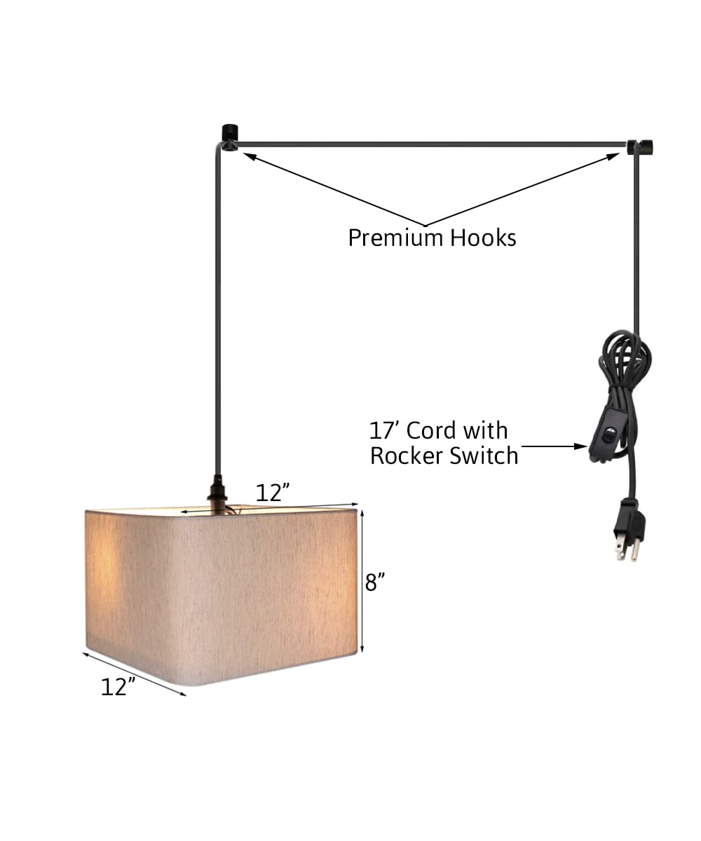 HomeConcept 2 Light Swag Plug-in Pendant with Diffuser - 14