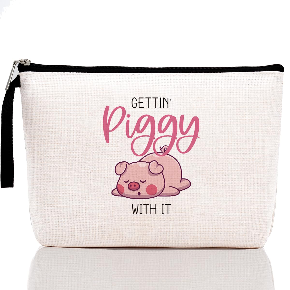 Funny Pig Cosmetic Bags with Zipper - Cute Piggy Pouch for Women | Perfect Gift for Pig Lovers, Birthday Present & Party Decor | Travel Makeup Organizer & Everyday Essentials Storage