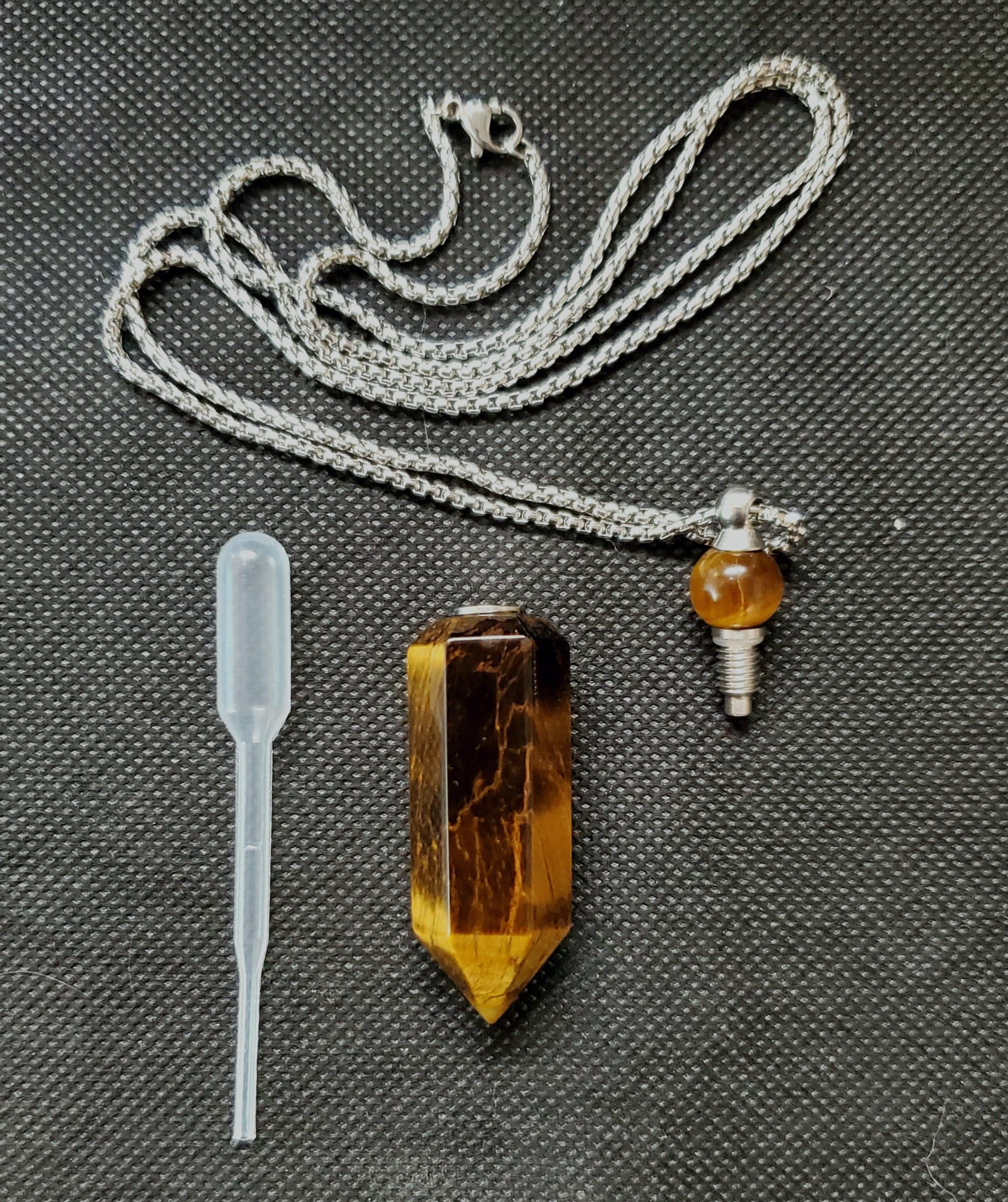 Tiger's Eye Ash Vial Pendant - Handmade Memorial Jewelry for Keepsakes, Cremation, & Spiritual Remembrance - Perfect for Grieving, Meditation & Healing Rituals