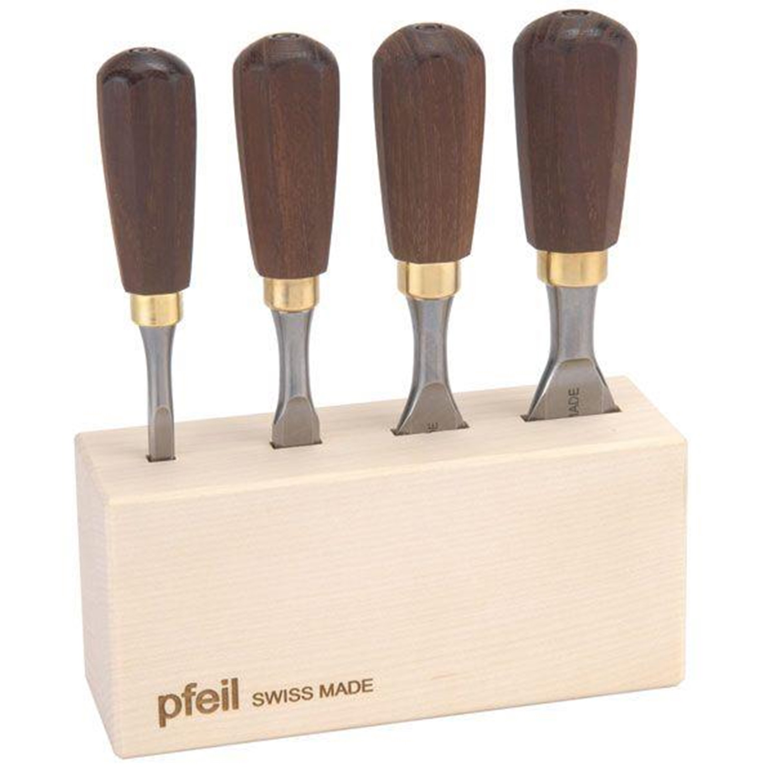 Premium PFEIL Swiss Made Woodworking Butt Chisel Set - 4-Piece Professional Carpenter Tools for Fine Woodworking & Furniture Making