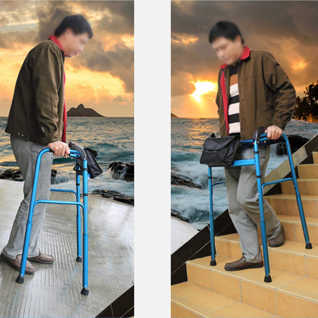 Lightweight Adjustable Aluminum Walking Frame Walker for Seniors - Automatic Height Adjustment, Elderly Mobility Aid for Home & Outdoor Use - Ideal for Patients & Disabled Users