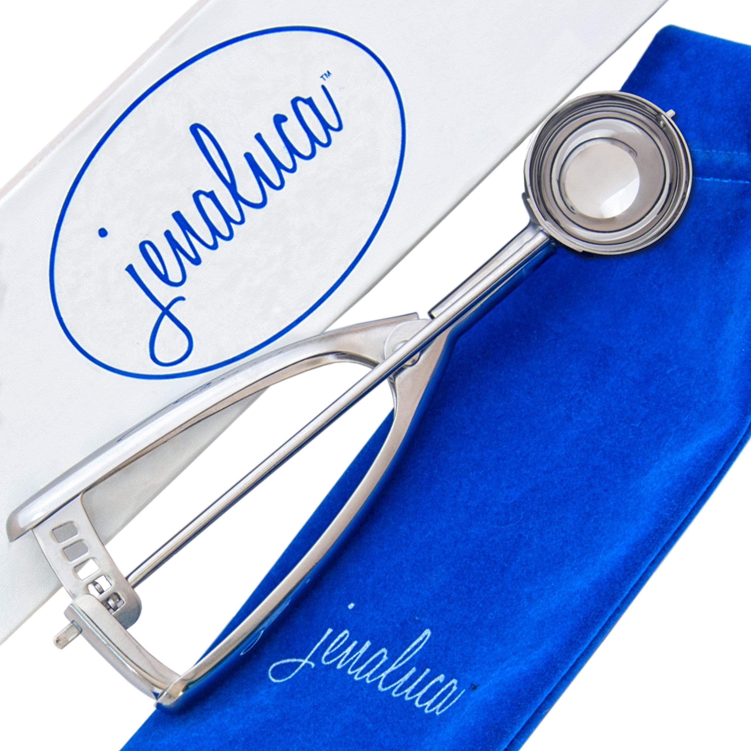 Jenaluca 2-in-1 Baking Bundle - Medium Cookie Dough Scoop & 2-Pack Non-Stick Silicone Baking Mats (16.5
