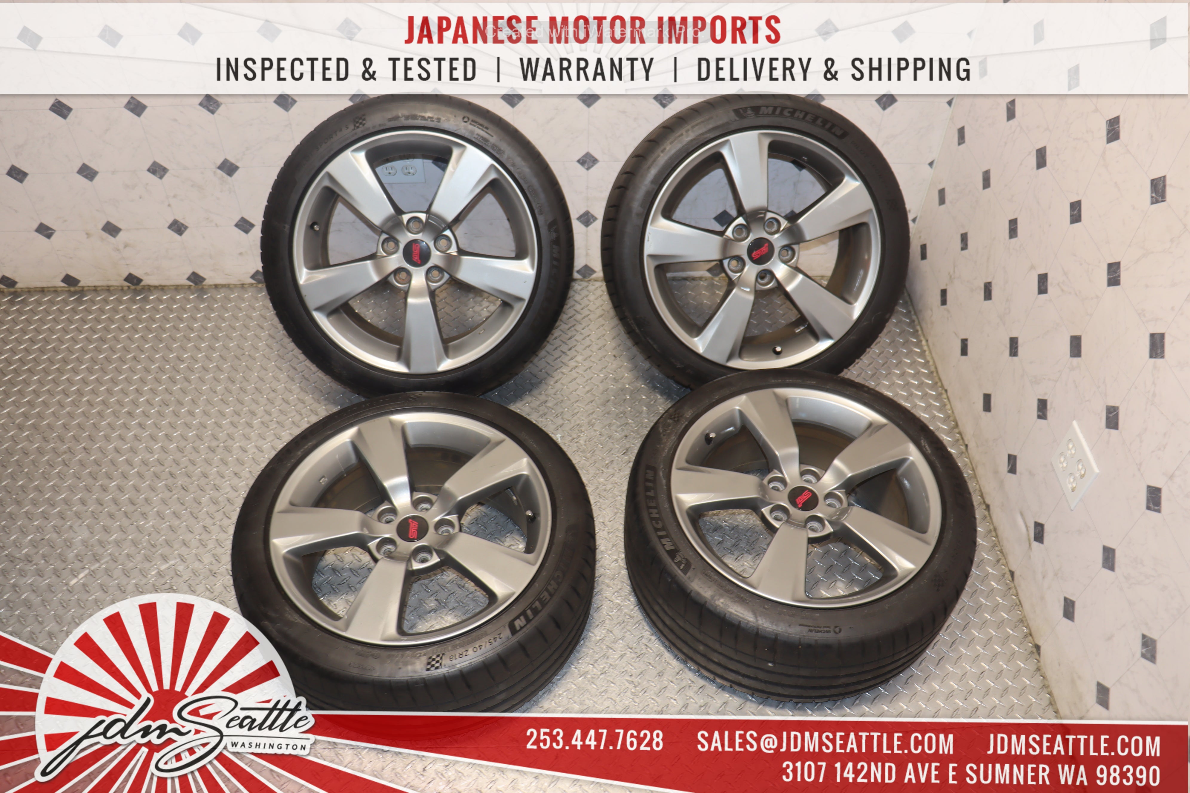 2008-2014 Subaru Impreza WRX STI GRB OEM Factory Stock Wheels - Set of 4 - Perfect for Replacement or Restoration Projects