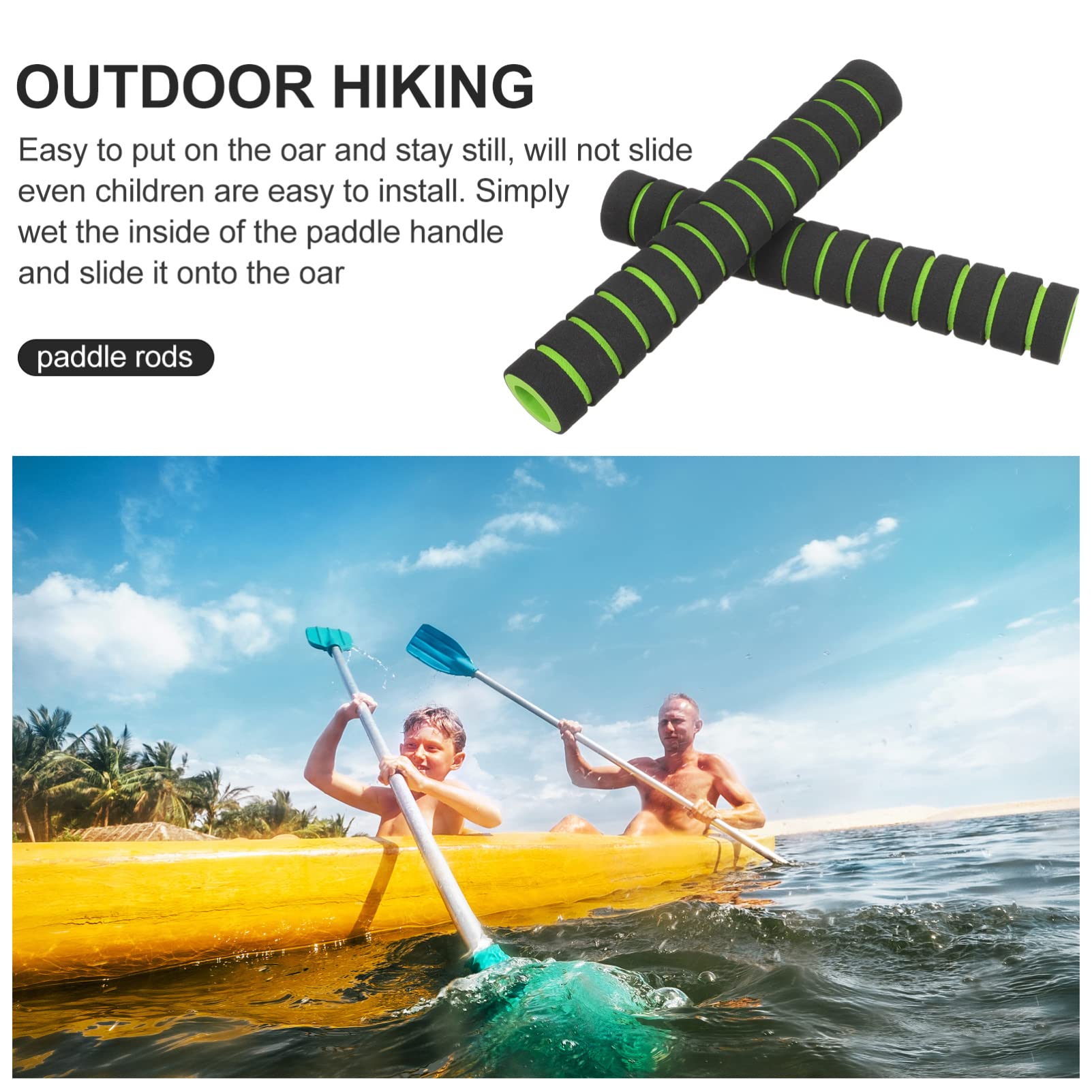 Non-Slip Kayak Paddle Grips - 2pcs Sponge Kayak Wraps & Rod Covers for Boat, Canoe, Raft (Red, 22cm) - Perfect for Fishing, Kayaking & Water Sports Accessories