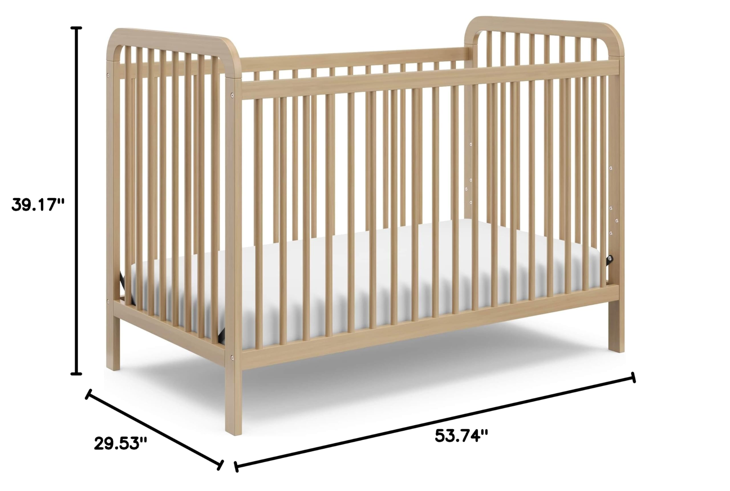 Storkcraft Pasadena 3-in-1 Convertible Crib in Driftwood - GREENGUARD Gold Certified, Converts to Daybed & Toddler Bed, Fits Standard Full-Size Crib Mattress, Adjustable Mattress Height - Perfect for Nursery, Baby Room & Toddler Bedroom Transition