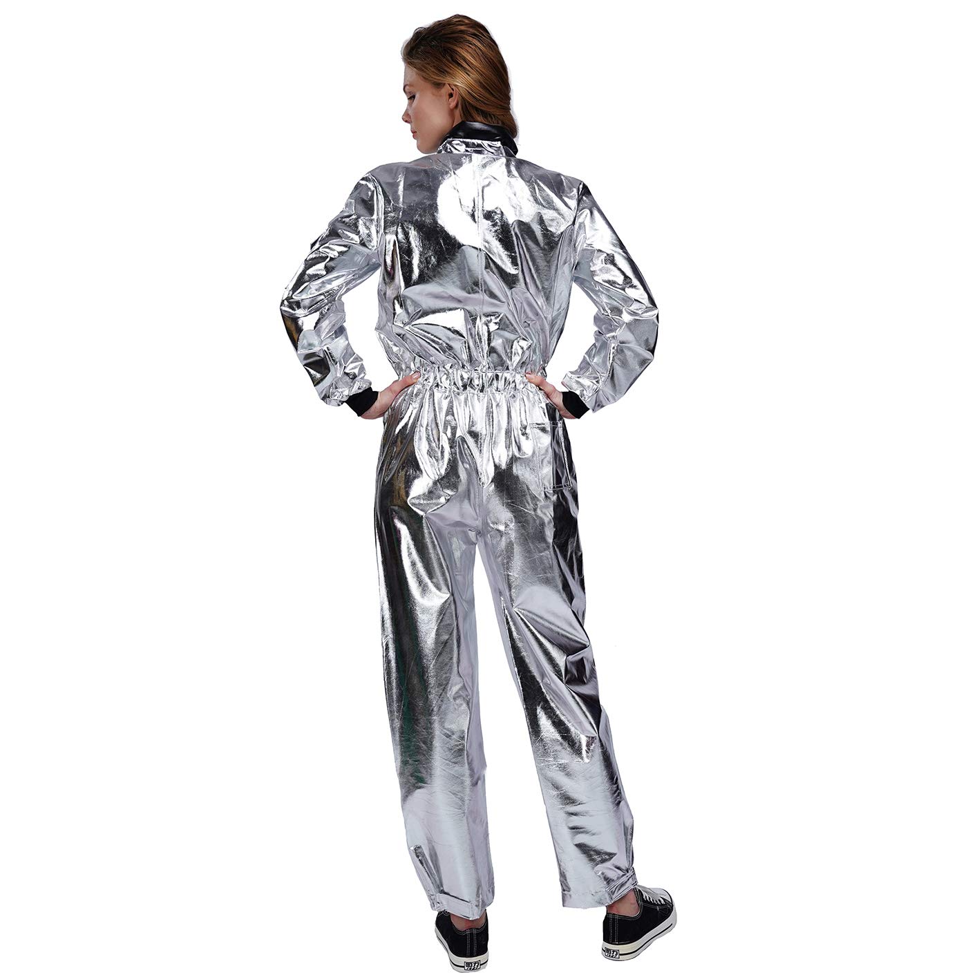 DSplay Adult Astronaut Space Jumpsuit Costume - NASA-Inspired Halloween Cosplay Outfit with Embroidered Patches & Functional Pockets | Perfect for Halloween Parties, Cosplay Events & Space-Themed Photoshoots