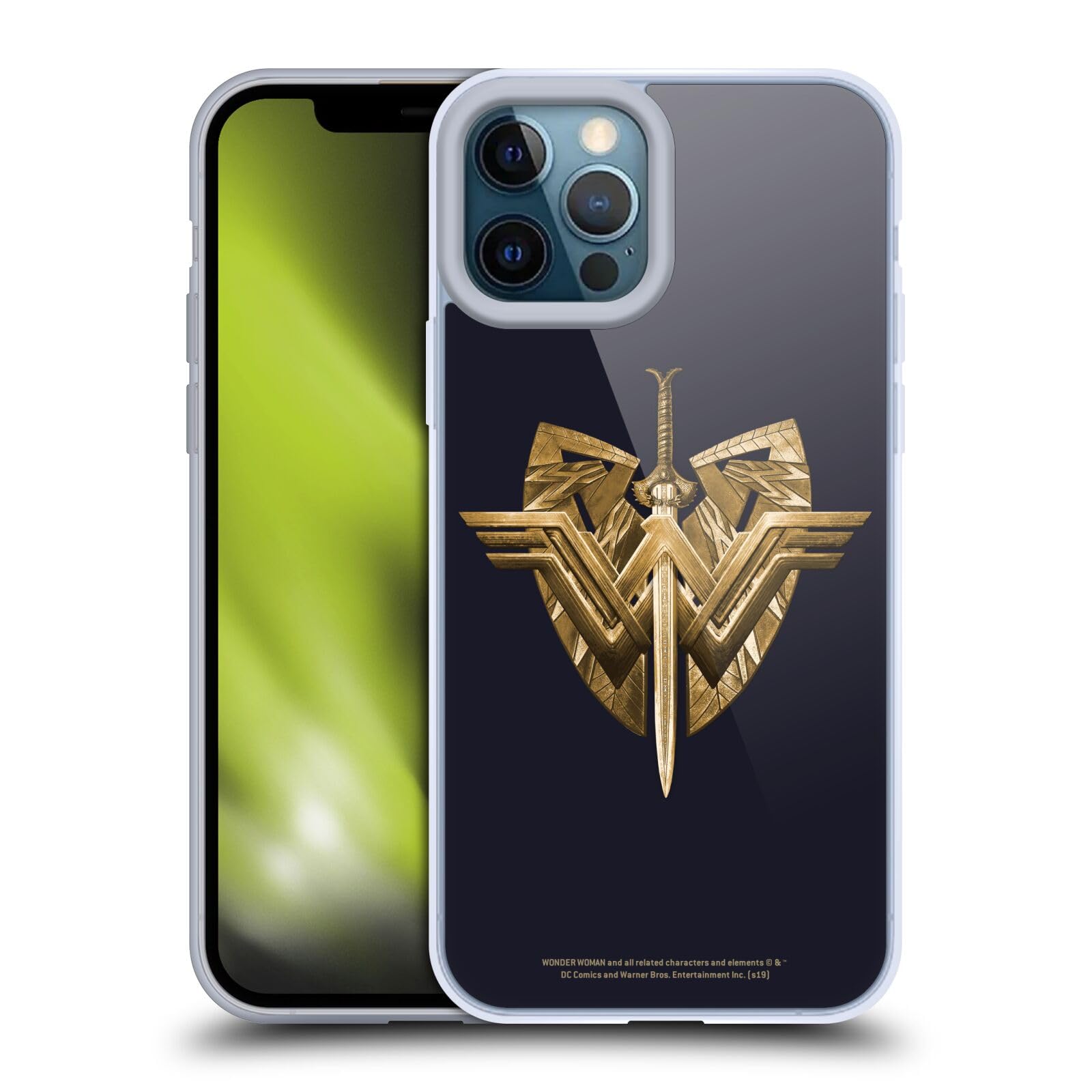 Wonder Woman Movie Sword & Shield iPhone 12 Pro Max Case - Officially Licensed Soft Gel Cover by Head Case Designs - Perfect for Superhero Fans & Daily Protection