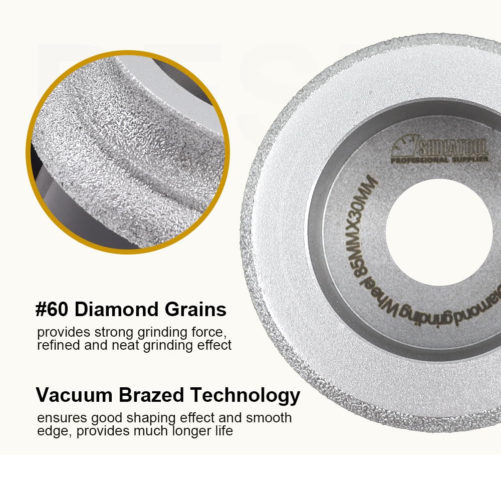 Premium Diamond Profile Grinding Wheel 3-3/8 Inch (40mm Height) - Professional Edge Grinding Disc for Stone, Marble, Granite & Rock - Perfect for Countertop Edging, Tile Shaping & Stone Restoration Work