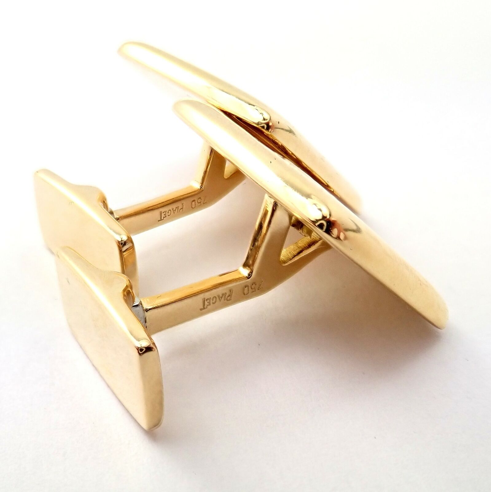 Authentic Piaget 18k Yellow Gold Coat of Arms Cufflinks for Men - Luxury Dress Accessories for Weddings, Business Meetings & Formal Events