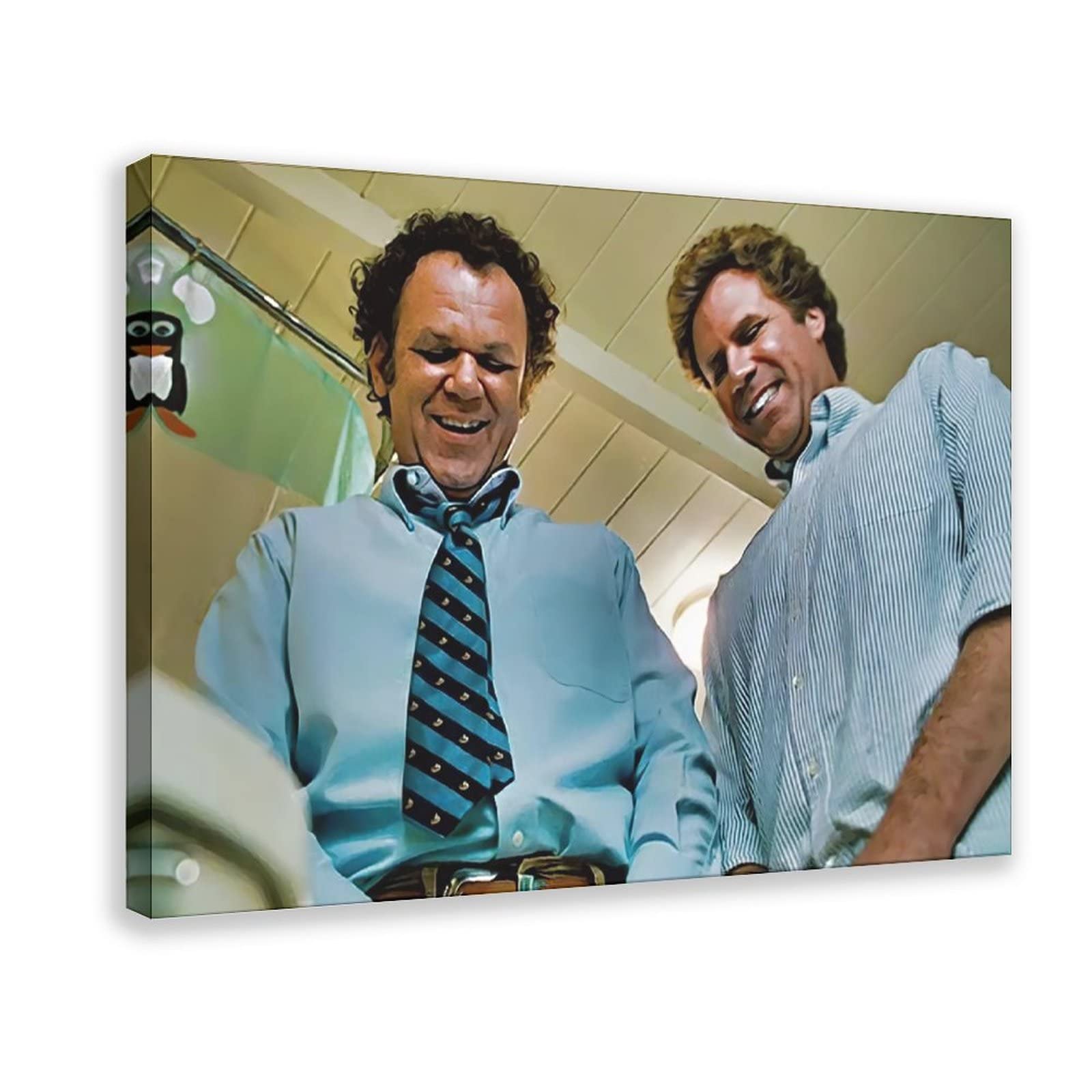 Step Brothers Movie Poster - Harry Dunn In The Toilet Wall Art Print - 24x36 Inch (60x90cm) Canvas Poster for Room Decor, Home Theater, Man Cave & Office - Funny Movie Memorabilia & Gift for Fans