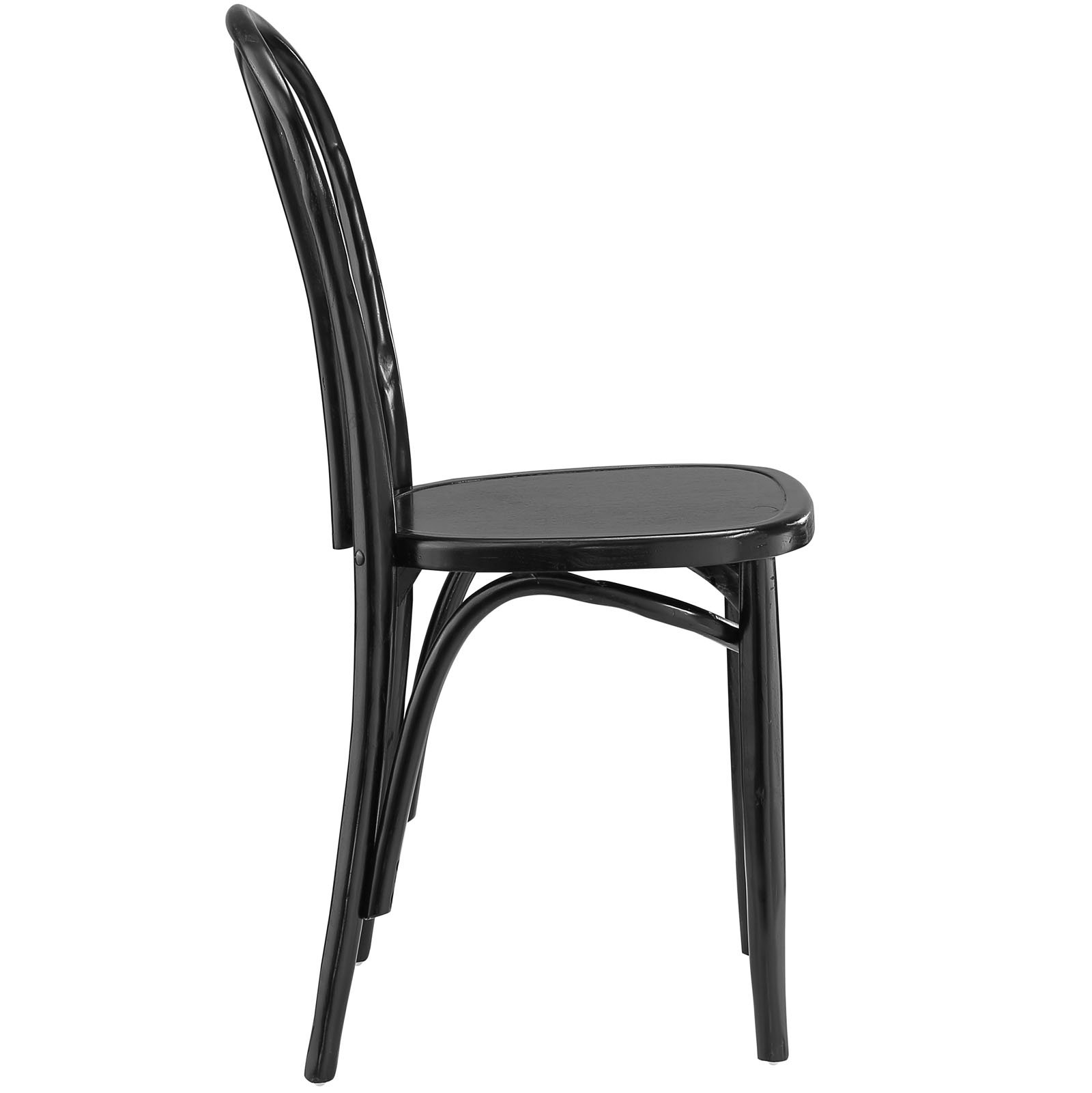 Modway Eon Natural Elm Wood Dining Chair - Black Fully Assembled Kitchen & Dining Room Furniture for Home, Restaurant & Office Use