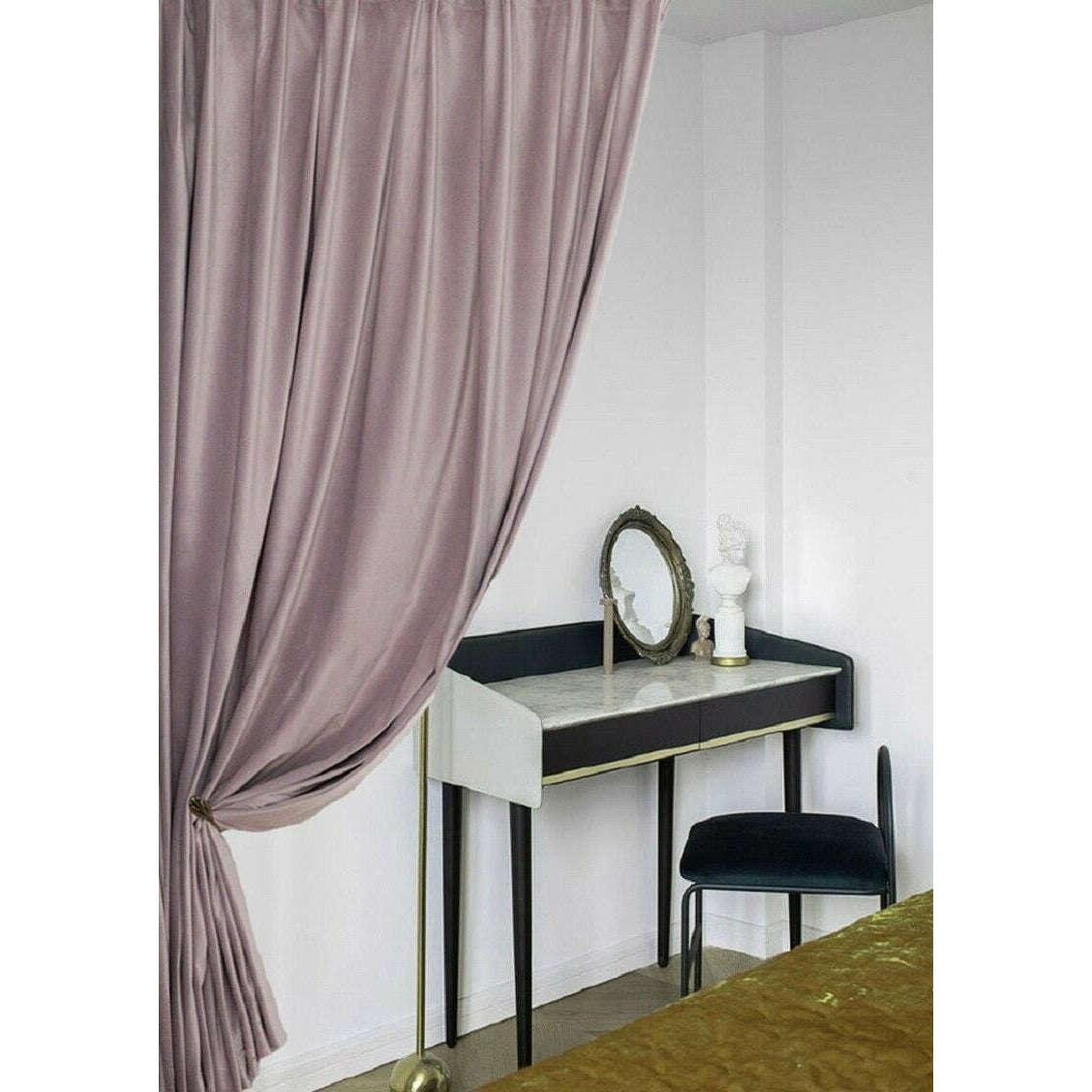 Brittany Velvet Plain Curtains Lilac - Soft Luxurious Window Drapes for Living Room & Bedroom