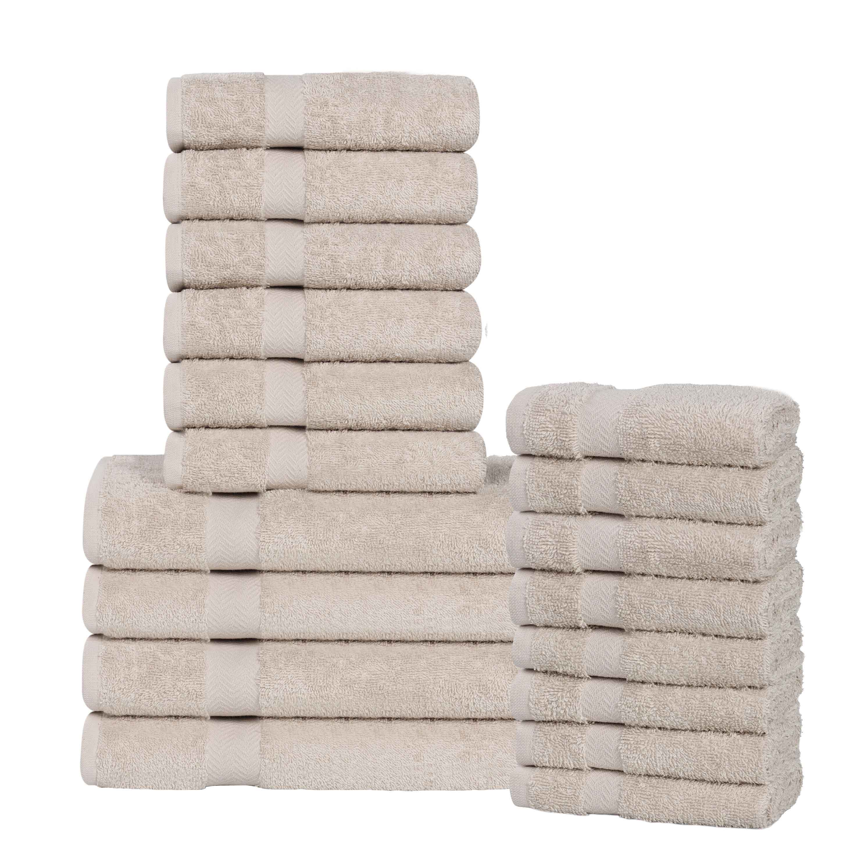 Franklin Eco-Friendly 18-Piece Cotton Towel Set | Soft & Absorbent Bath & Beach Towels for Home, Gym & Travel
