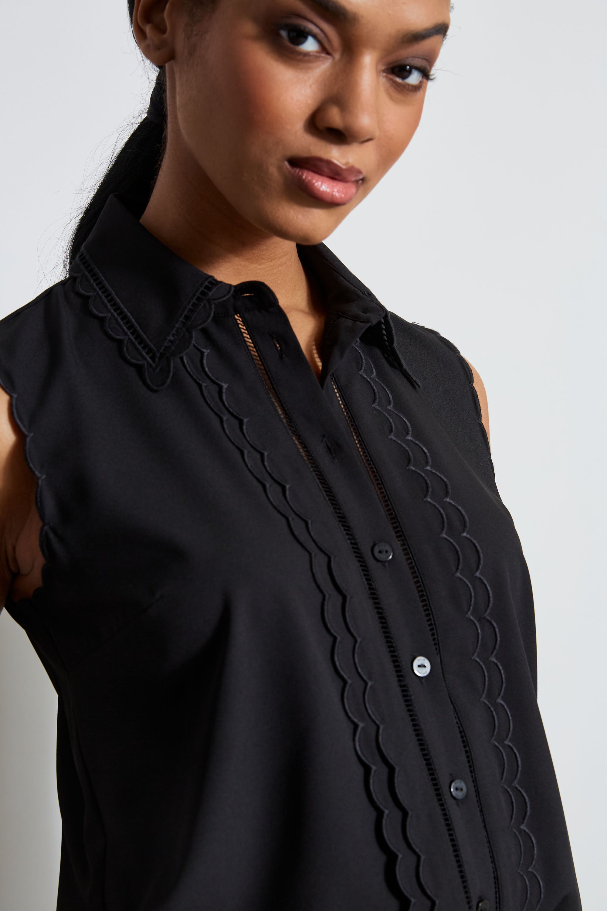 Women's Sleeveless Button Down Shirt - Casual Summer Blouse for Work & Vacation - Lightweight Breathable Office Wear & Beach Cover Up