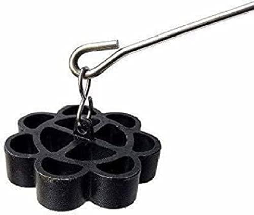 MTech 0.3kg Rose-Shaped Cookie Maker - Heat-Resistant Achappam Mould with Ergonomic Handle (Black) | Perfect for Baking Traditional Indian Cookies, Desserts & Party Snacks