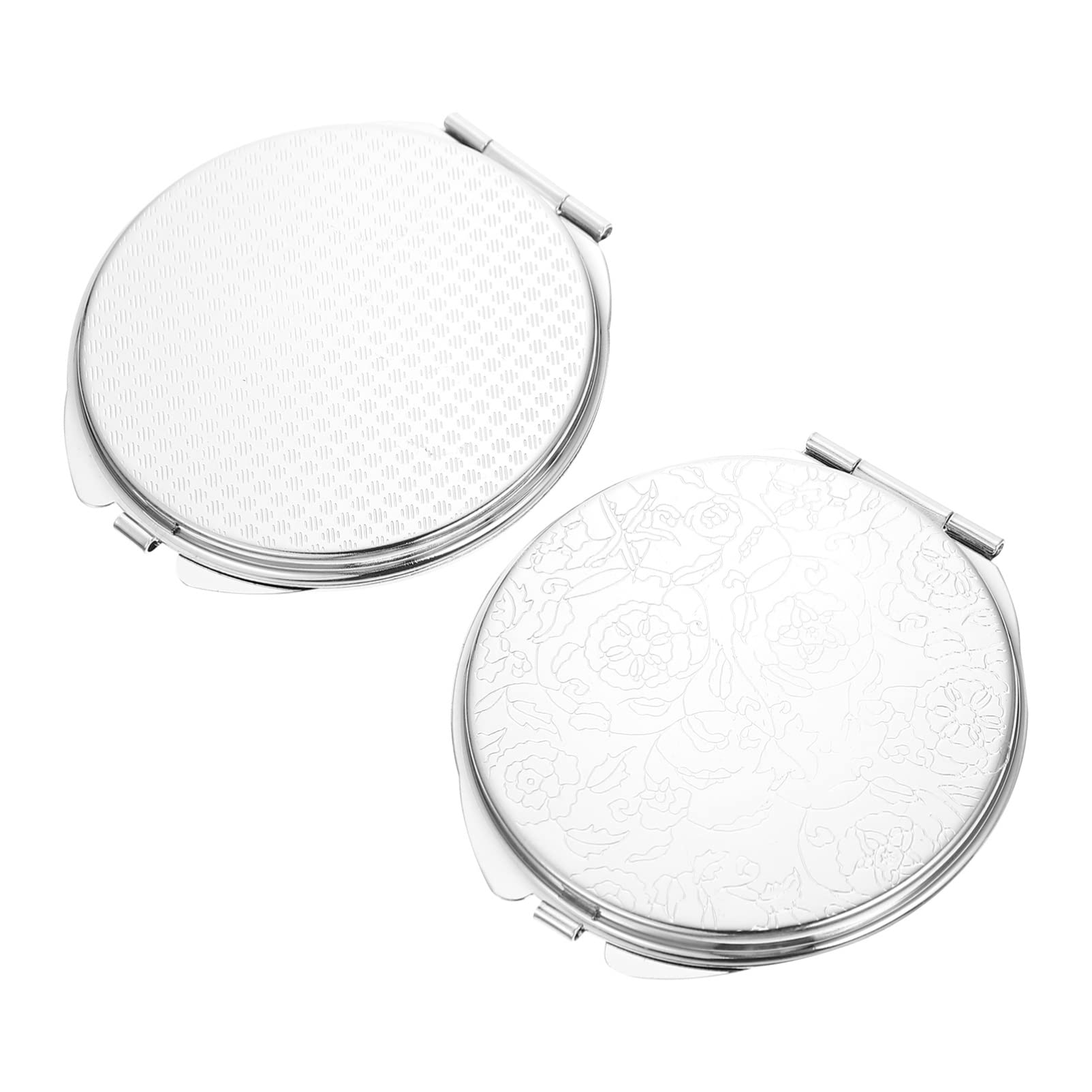 FRCOLOR 2-Pack Round Compact Mirror - Double-Sided Folding Travel Makeup Mirror with Case, Portable Handheld Beauty Mirror for Purse, Makeup Bag & On-the-Go Touch Ups (Perfect for Travel, Home & Office Use)