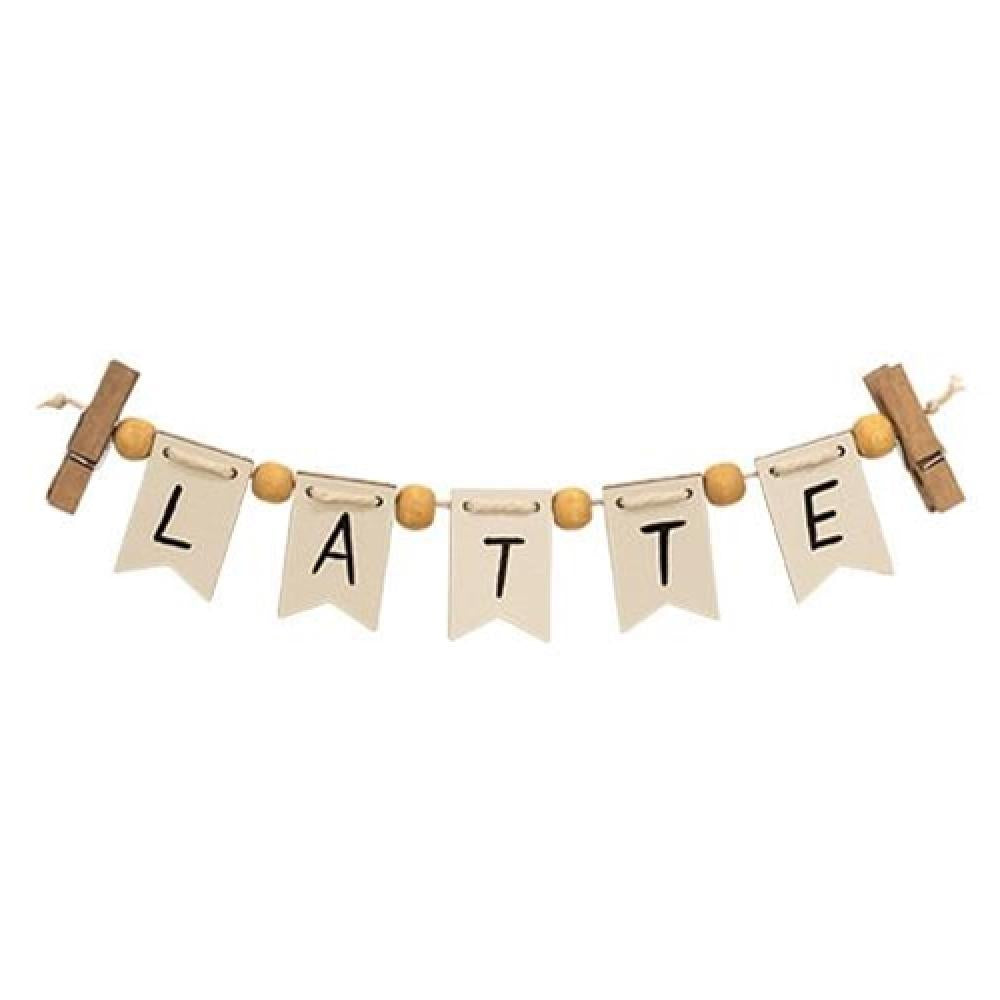 Latte Mini Clip Banner - Small Portable Banner Holder for Events, Parties & Retail Displays | Perfect for Coffee Shops, Trade Shows & Home Decor