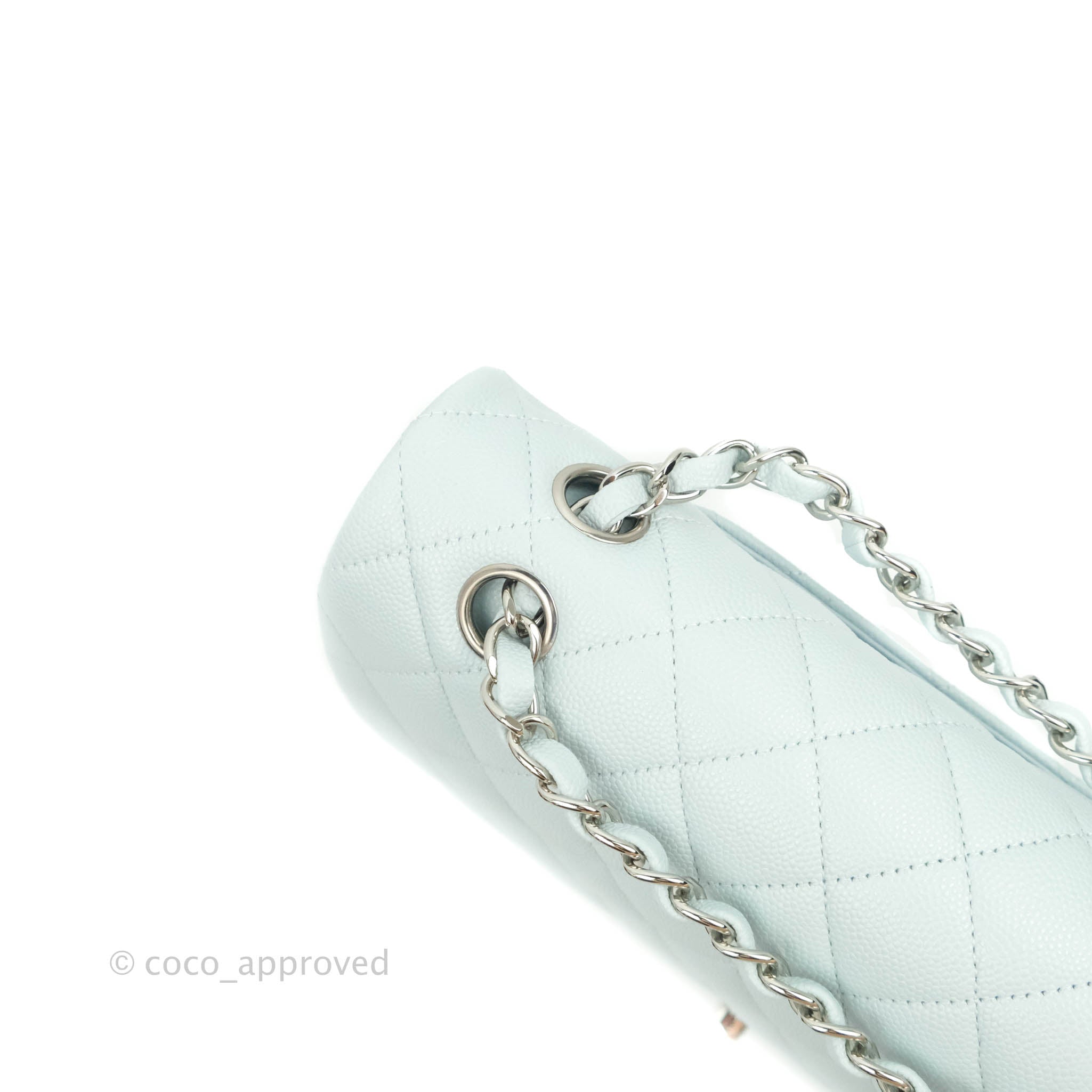 Chanel Classic M/L Medium Double Flap Bag in Blue Caviar Leather with Silver Hardware 21K Collection - Perfect for Luxury Fashion, Evening Events & Gift Giving