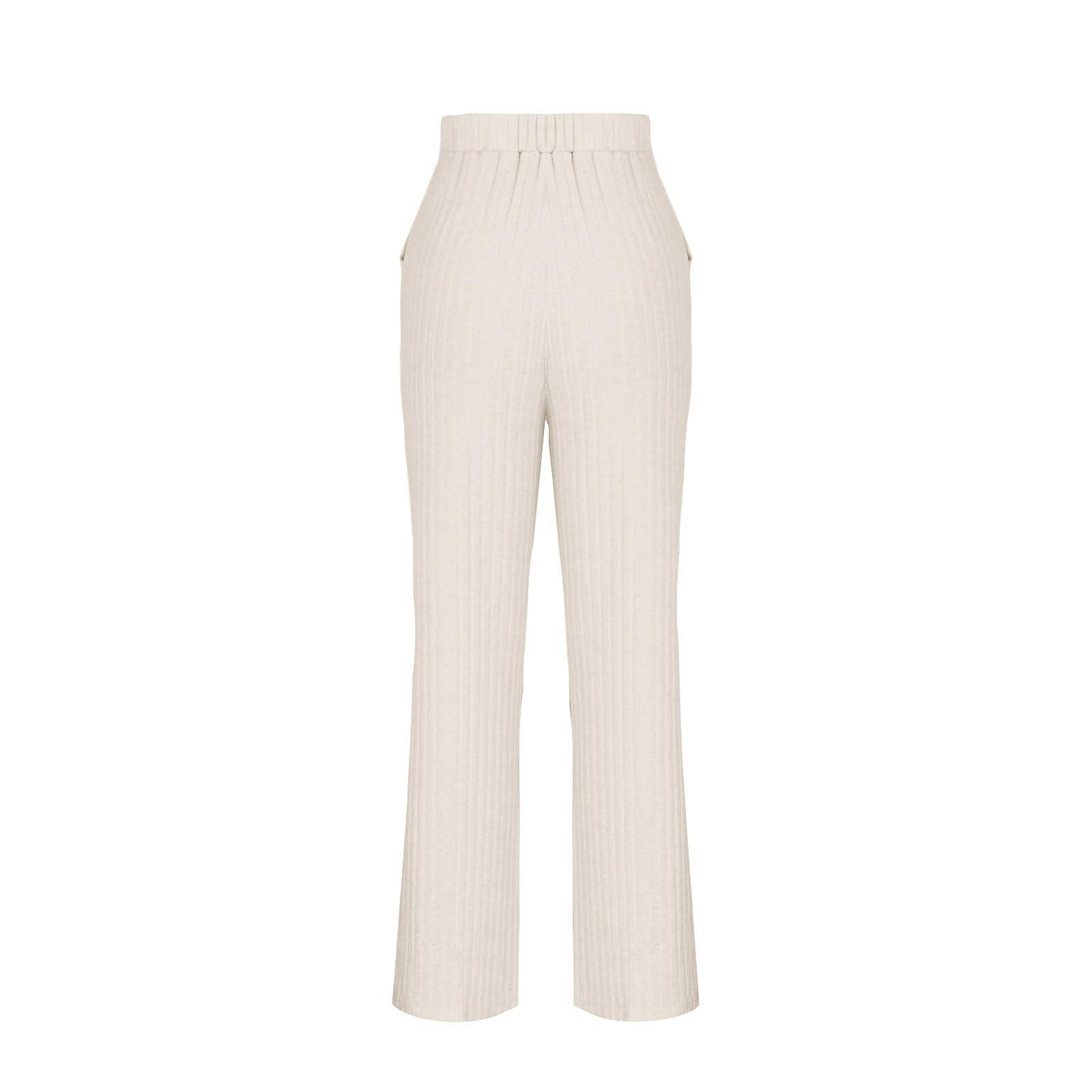 Women's 2-Piece Ribbed Knit Lounge Set - Long Sleeve Top & Pants Pajama Set | Soft Casual Sleepwear for Fall & Winter | Perfect for Home Relaxation, Lounging & Sleepovers