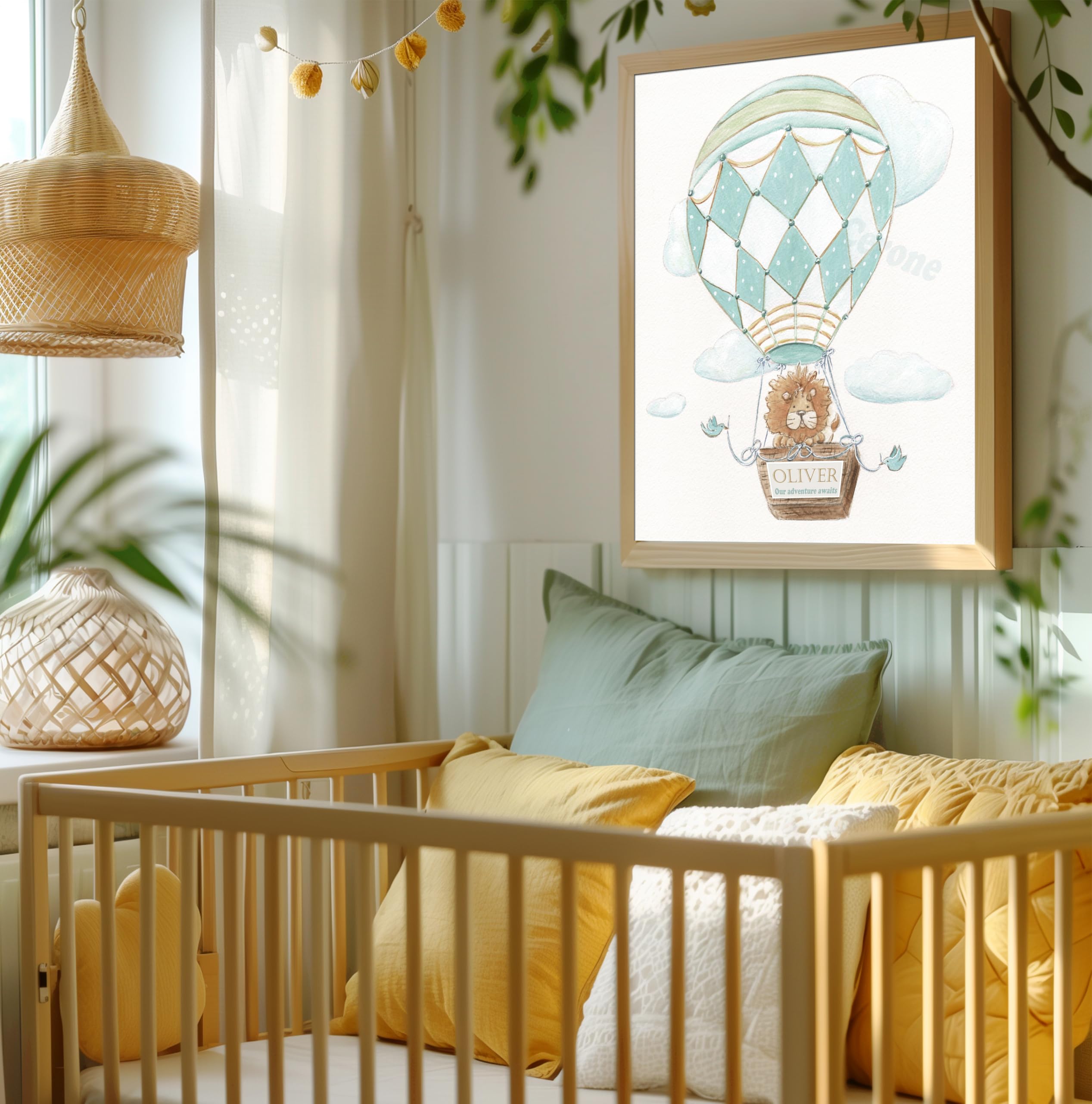 Personalized Travel Theme Baby Nursery Wall Art - 3 Piece Set of Museum Wrapped Canvases (24x36