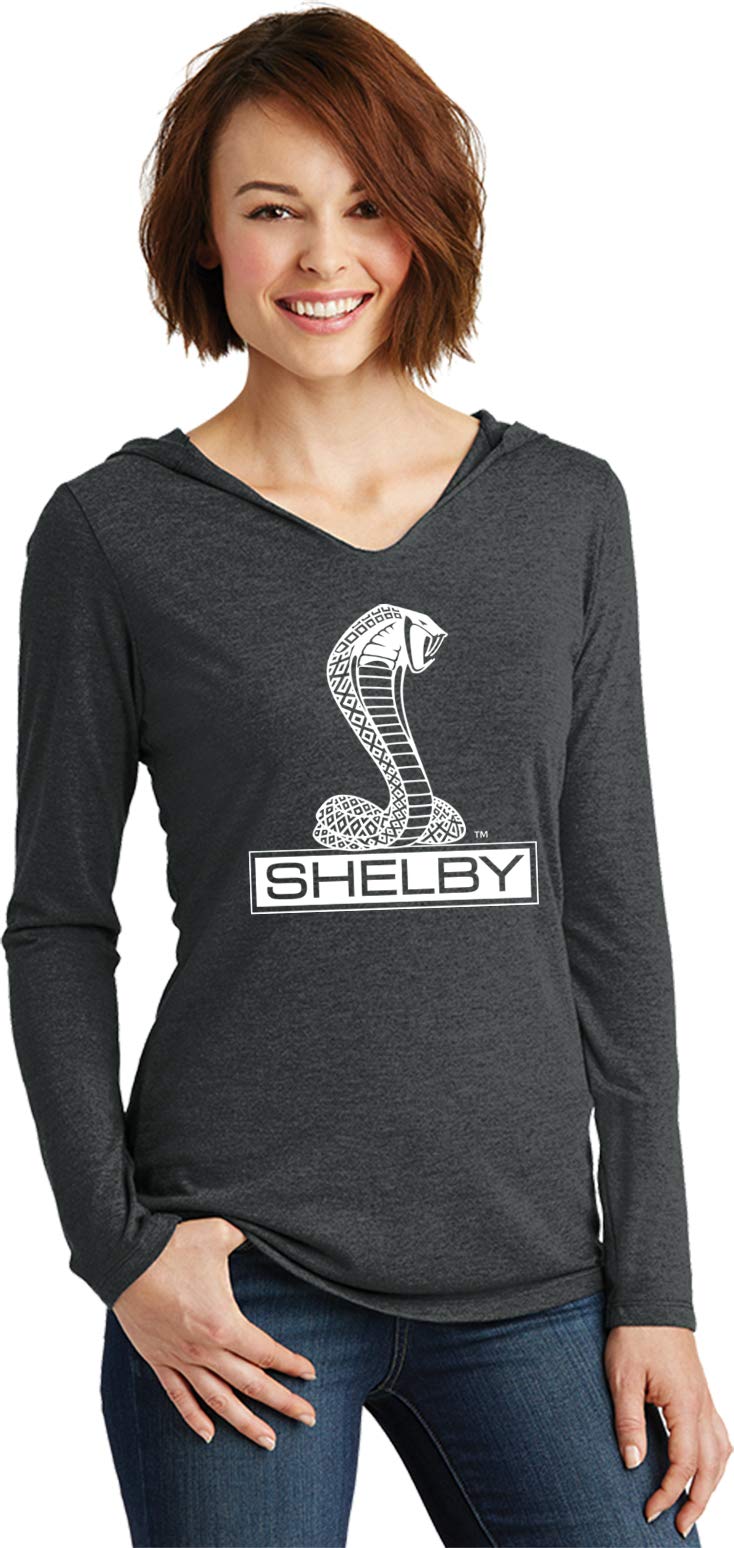 Women's Ford Mustang Shelby Cobra Tri-Blend Hoodie - Vintage Car Enthusiast Tee for Casual Wear & Car Shows