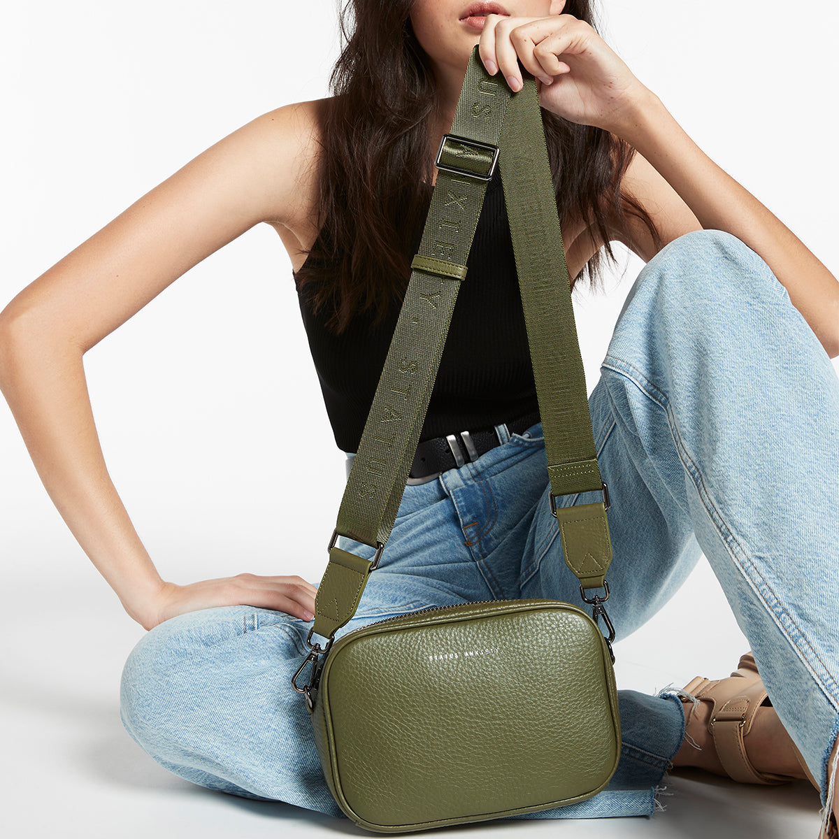 Plunder Bag with Adjustable Webbed Strap - Durable Khaki Crossbody Bag for Women | Perfect for Travel, Shopping & Everyday Use