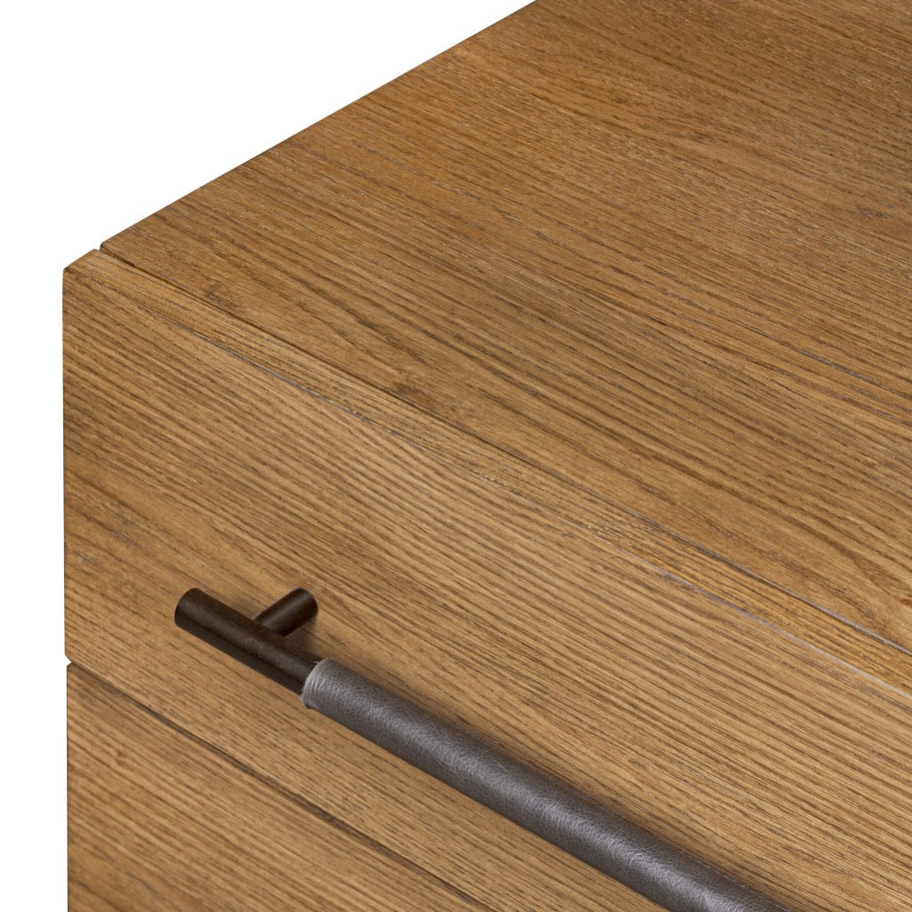 Rosedale Nightstand with Amber Oak Veneer - Stylish Bedside Table for Bedroom, Living Room, or Guest Room