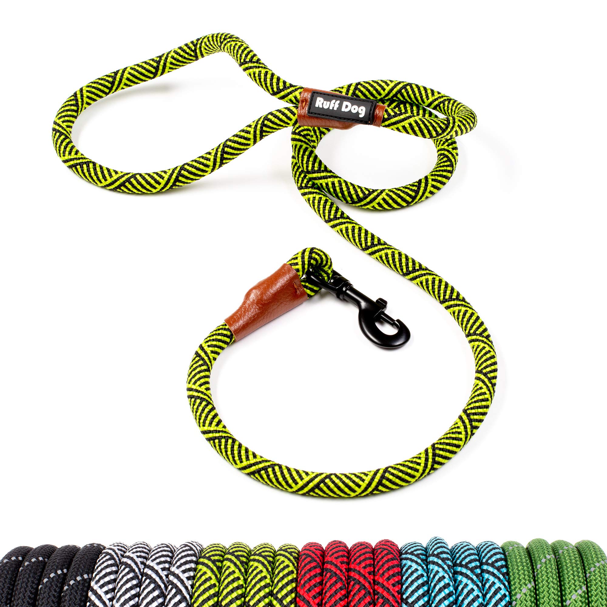 Ruff Dog 5 FT Rope Dog Leash - Strong Durable Chew Proof Leash for Large Medium Small Dogs - Proceeds Donated to Animal Shelters - Perfect for Walking, Training, Hiking & Outdoor Adventures