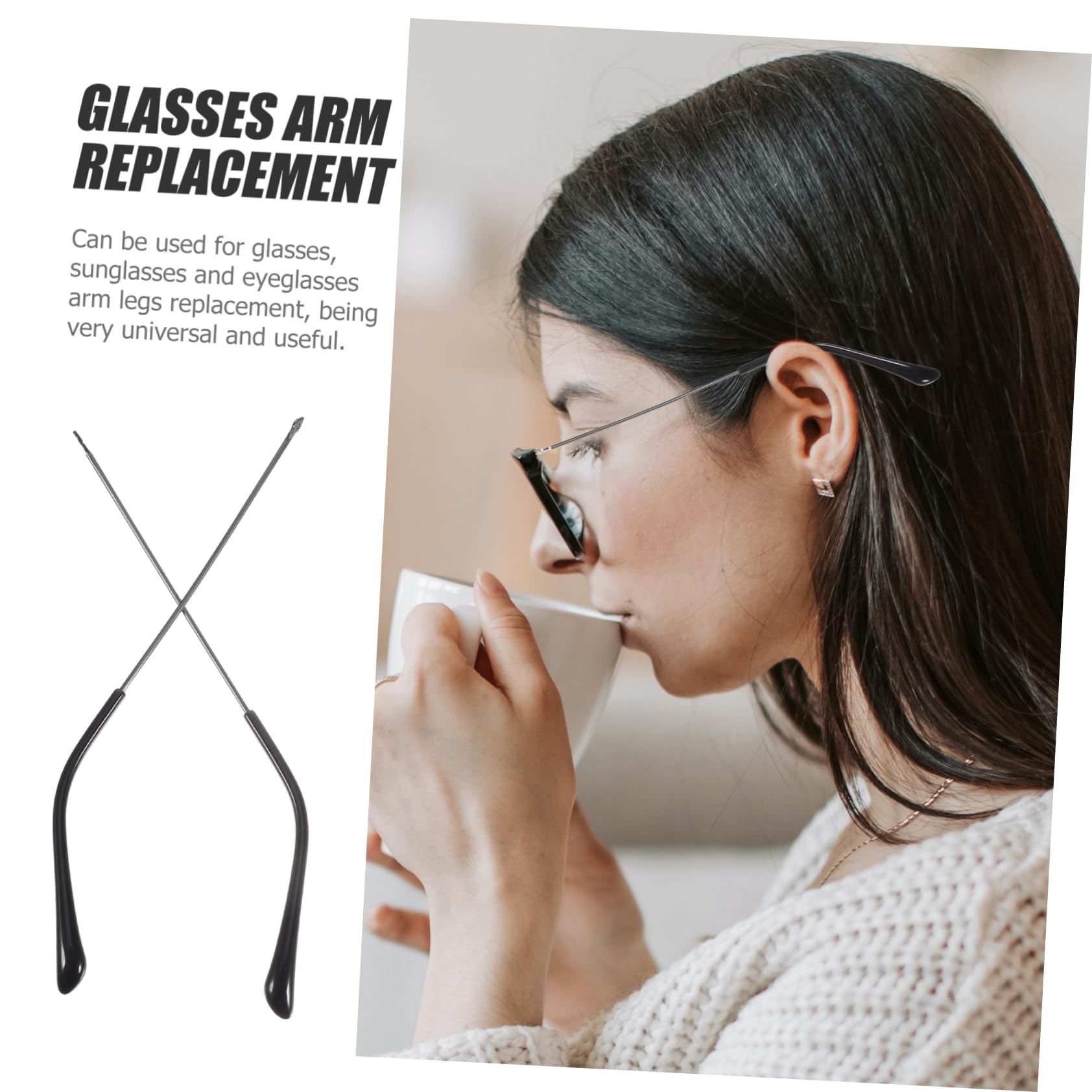 Metal Glasses Temple Replacement Arms - Universal Repair Parts for Sunglasses & Prescription Eyewear | Durable Glasses Frame Accessories for Men & Women | Perfect for Home Repair, Travel Emergency & DIY Fixes