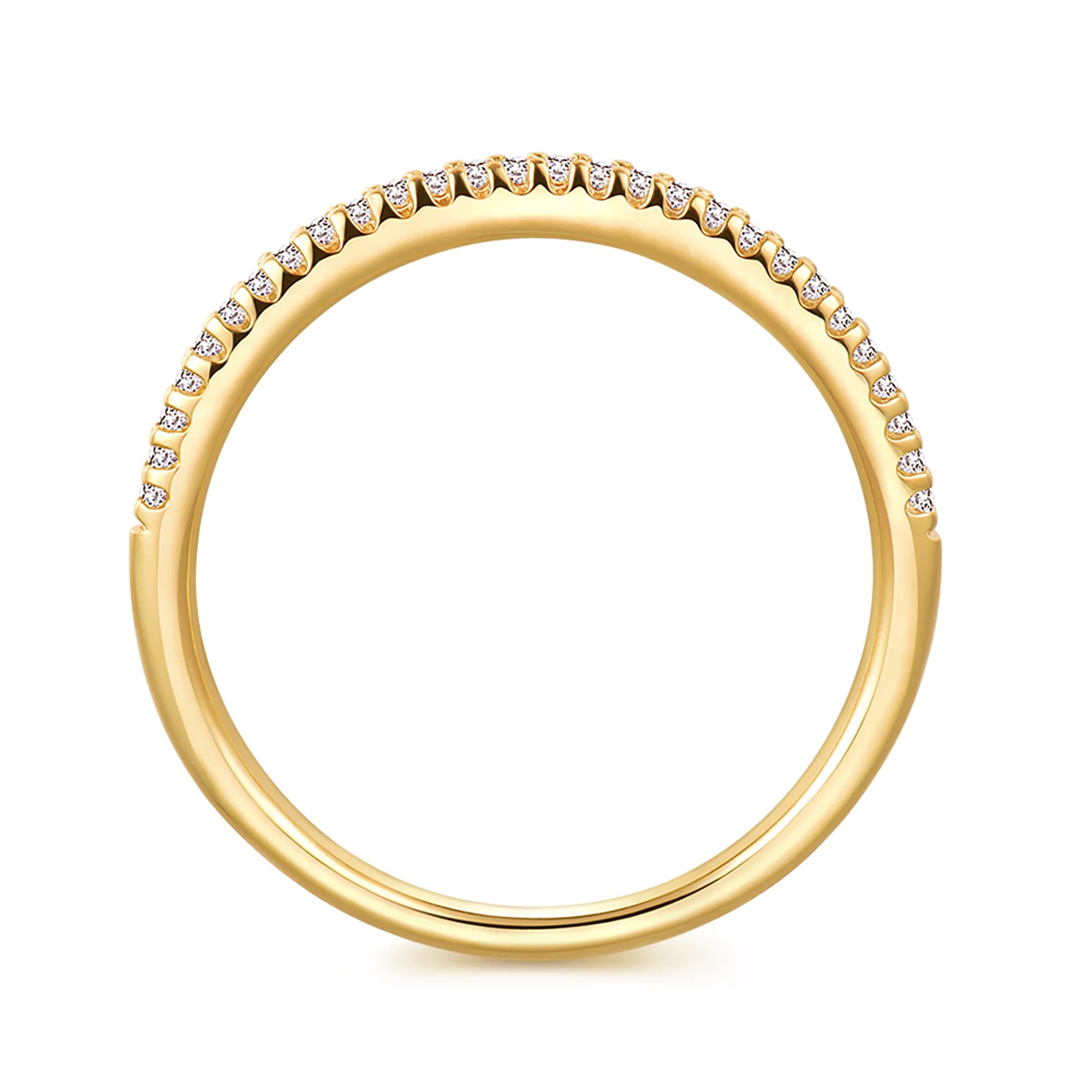 14K Gold Moissanite Wedding Band for Women - 1.5mm V-Shape Chevron Curved Eternity Ring, Durable & Elegant Bridal Jewelry for Engagement, Anniversary & Special Occasions