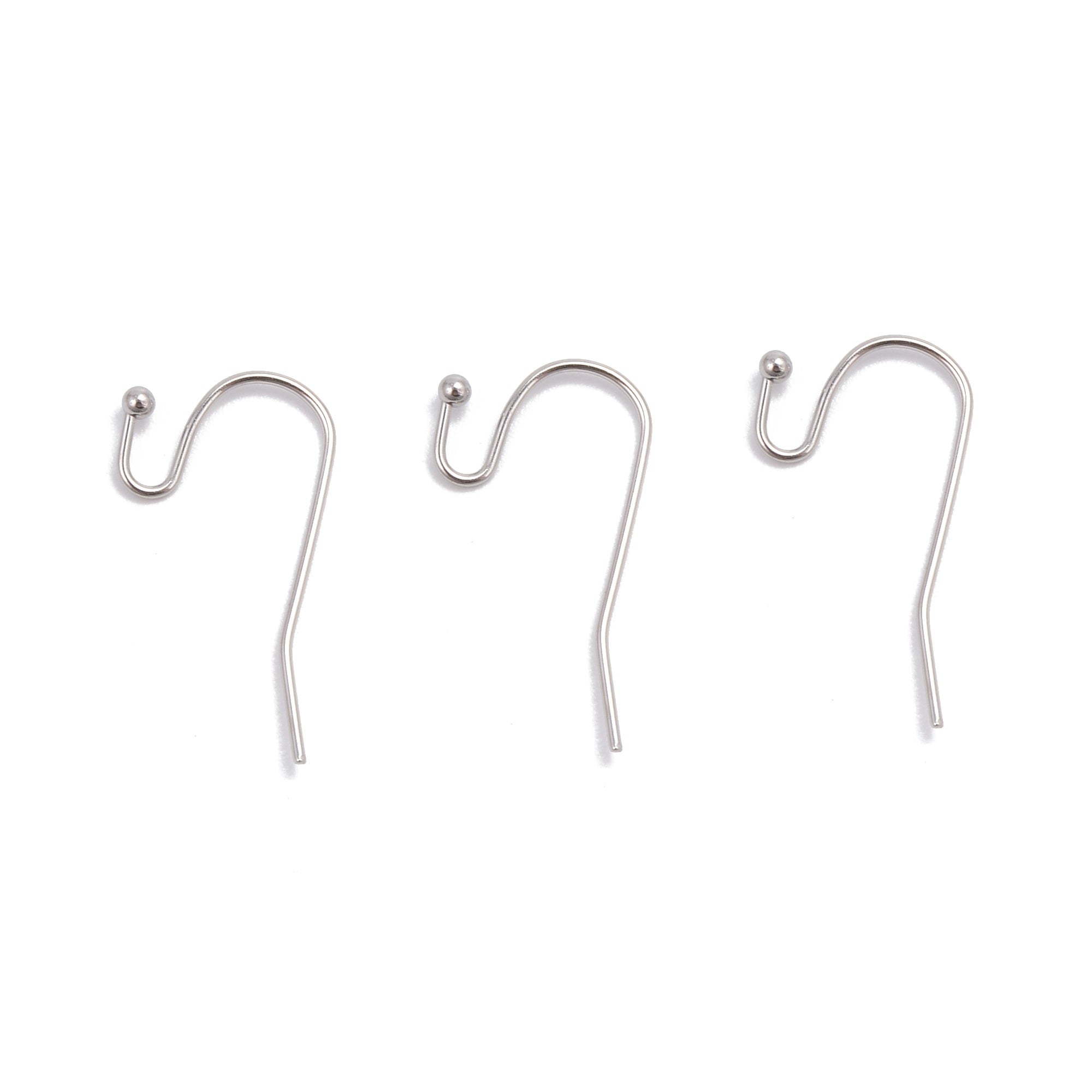 304 Stainless Steel Earring Hooks - 14x20mm (80pcs/Bag) - Hypoallergenic Jewelry Findings for DIY Earrings, Necklaces & Craft Projects