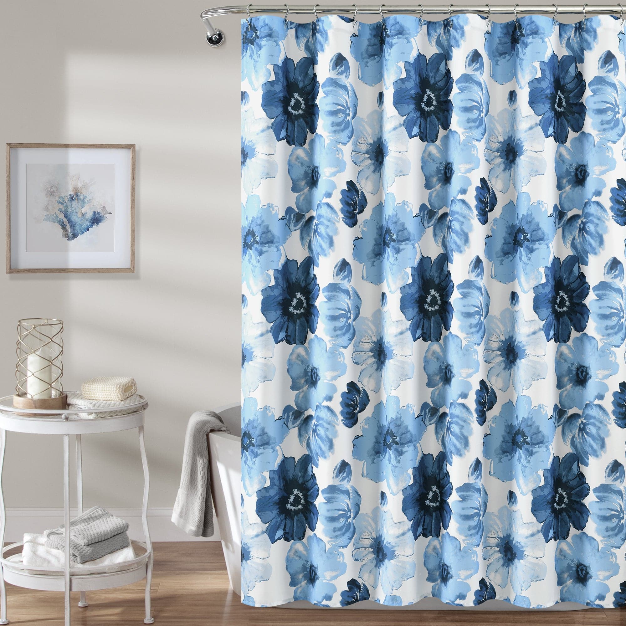Leah Waterproof Shower Curtain with Hooks - Elegant Bathroom Decor for Home & Hotel Use