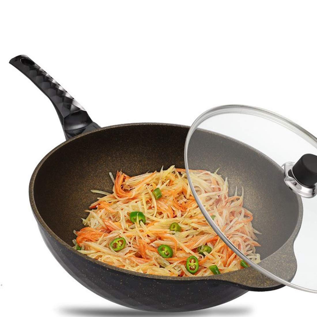 Non-Stick Frying Pan 32cm - GBGYMJM Household Wok for Gas Stove & Induction Cooktops | Perfect for Stir-Frying, Sautéing & Everyday Cooking
