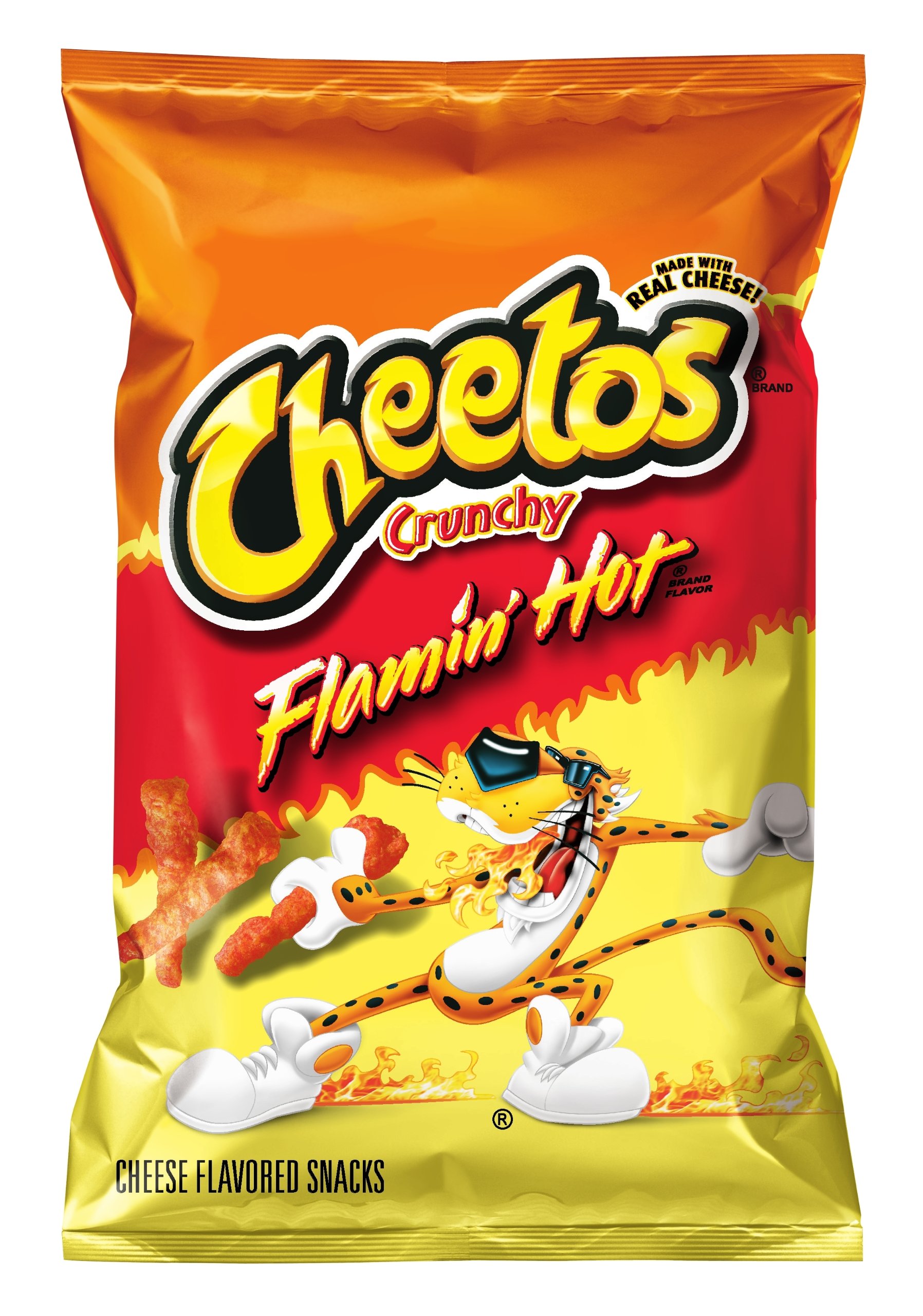 Crunchy Flamin' Hot Cheetos Cheese Flavored Snacks - 2.38oz Bag | Spicy Cheese Puffs for Parties, Movie Nights & On-the-Go Snacking