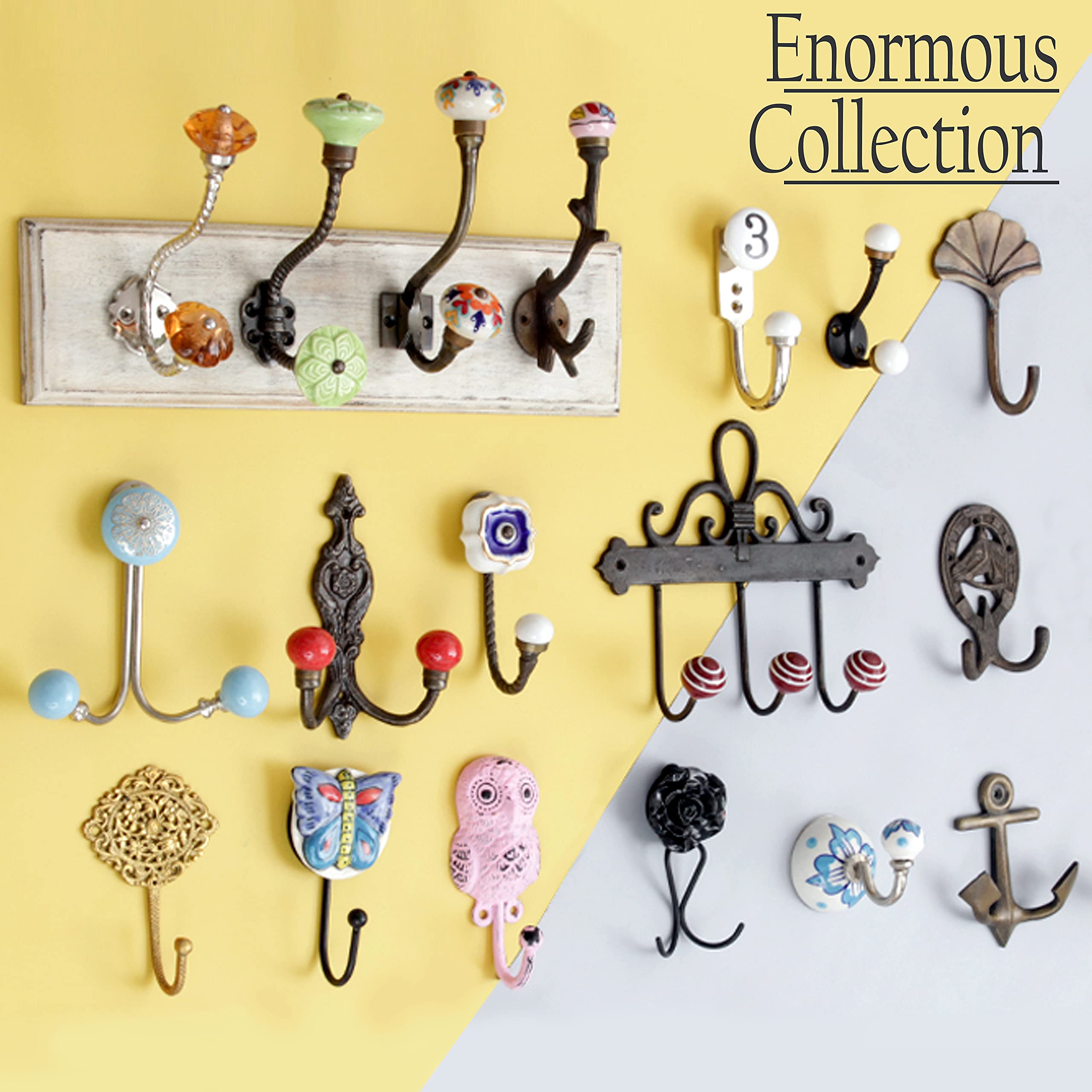 2 Pack Orange Wall Hooks - Iron Coat Rack & Key Hooks for Farmhouse Decor [15.88cm] - Perfect for Entryway & Kitchen Organization