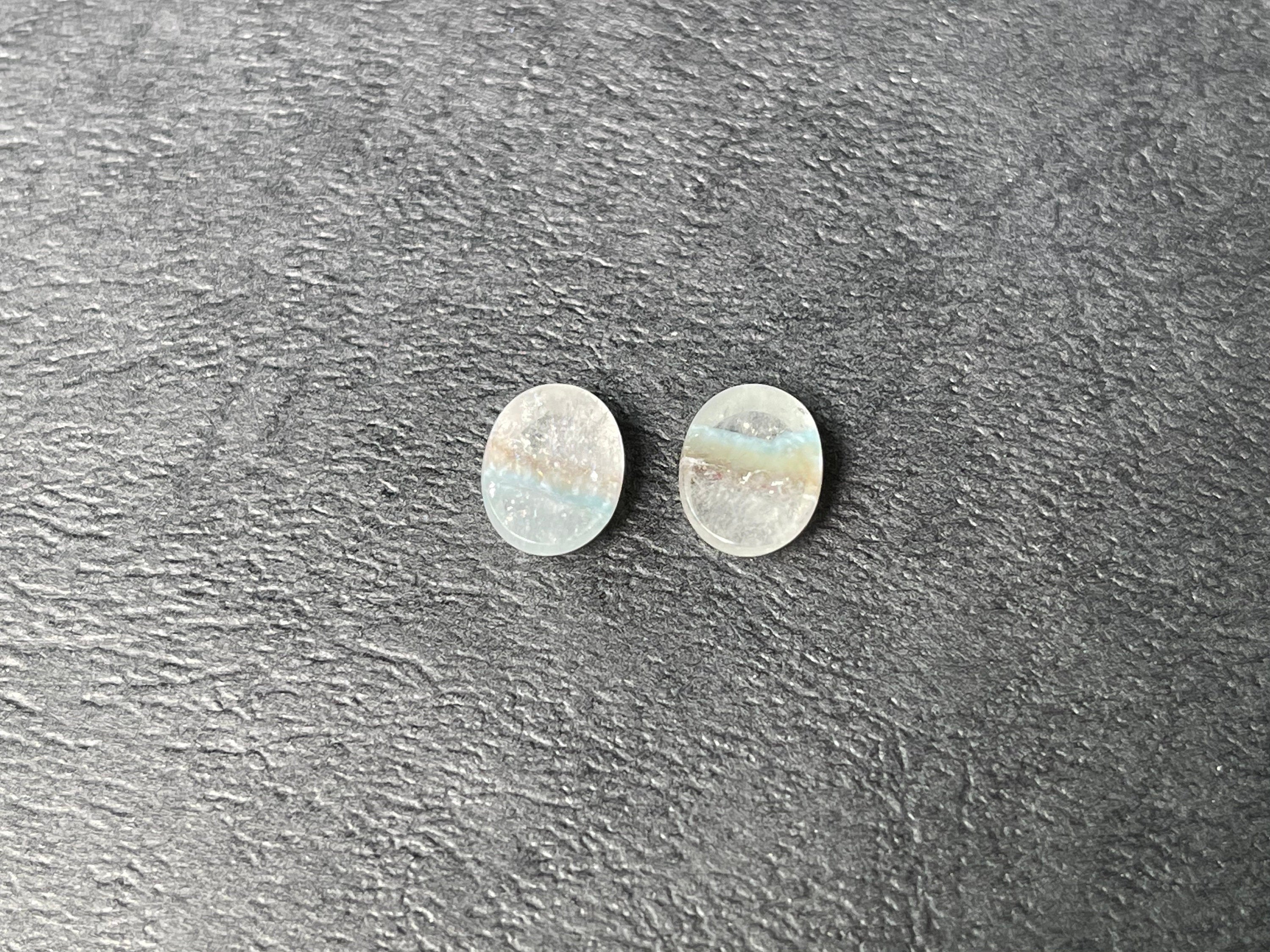 GILALITE Cabochons | Medusa Paraiba Quartz Striped Oval Gemstones for Jewelry Making (43824) | Perfect for Necklaces, Rings & DIY Craft Projects