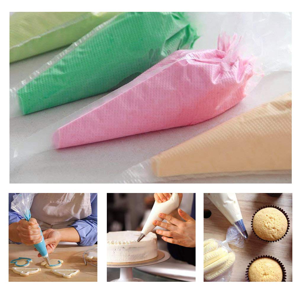 100-Pack Disposable Pastry Piping Bags - 10 Inch Thickened Cake Decorating Bags for Icing, Frosting & Candy - Professional Baking Supplies Kit for Cupcakes, Cookies & Dessert Decoration (Ideal for Home Bakers & Professional Chefs)