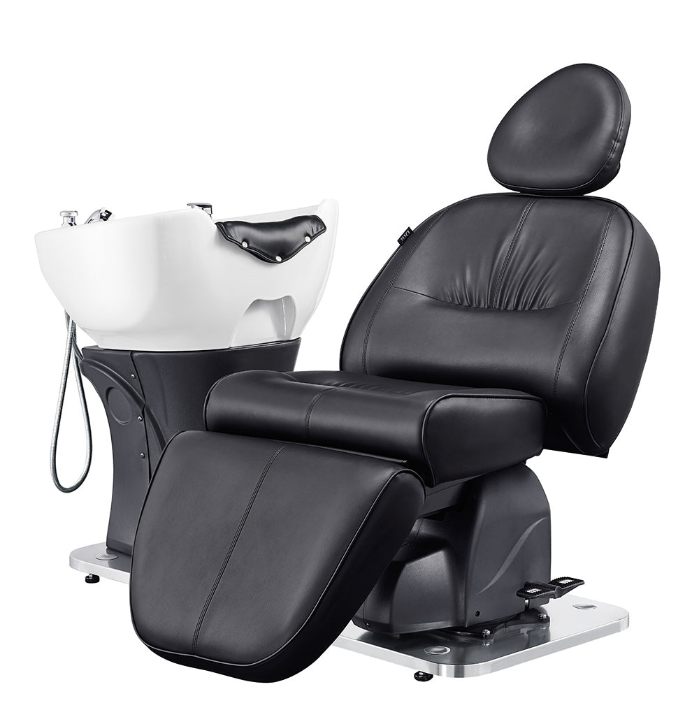 Maximus Full Recline Shampoo Unit with Rotating Seat - Professional Salon Hair Washing Station for Elderly & Disabled Care - Perfect for Home, Nursing Homes, and Beauty Salons