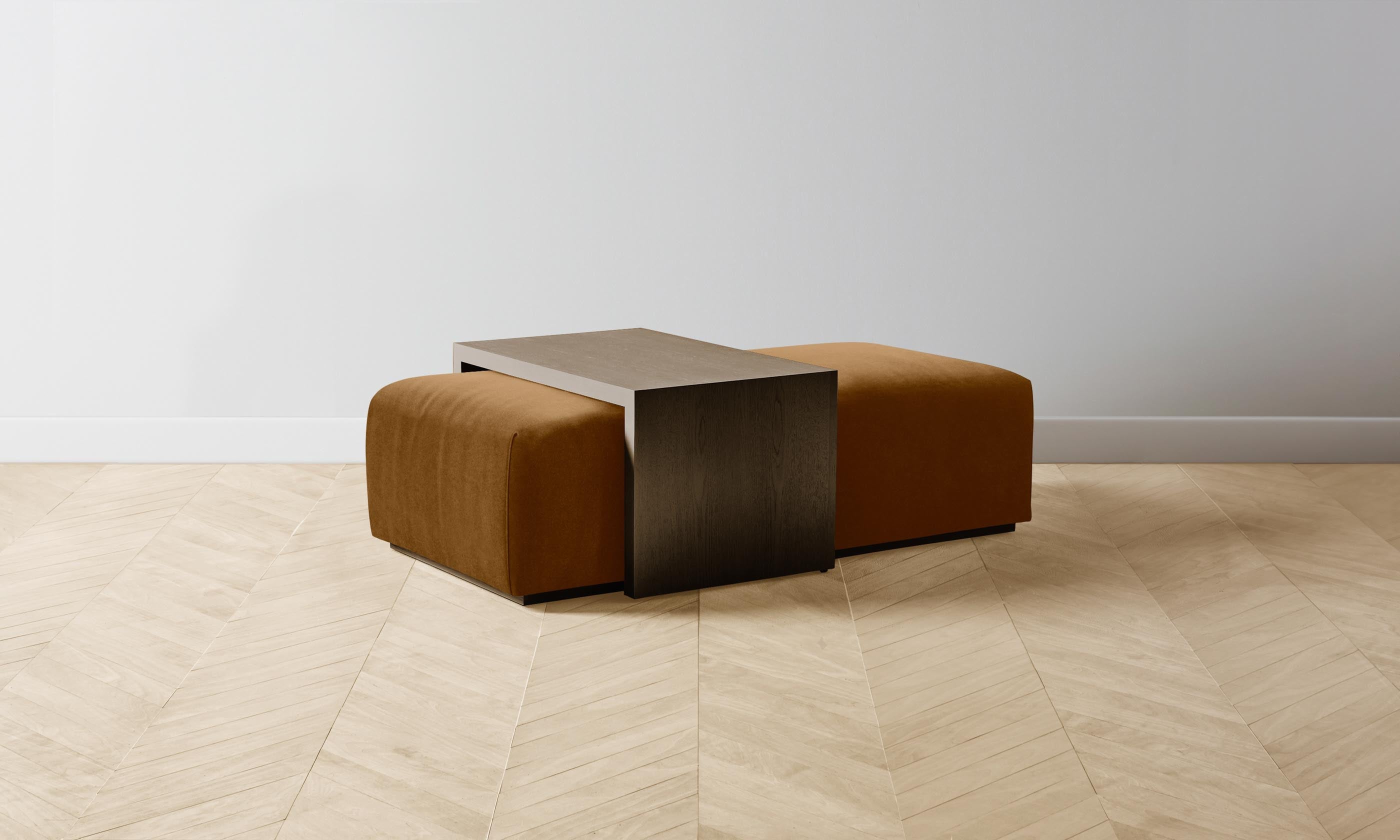 The Bowery Ottoman in Mohair Brown Sugar - Luxurious Velvet Upholstered Footstool for Living Room, Bedroom & Lounge - Perfect for Relaxing & Adding Elegance to Your Home Decor
