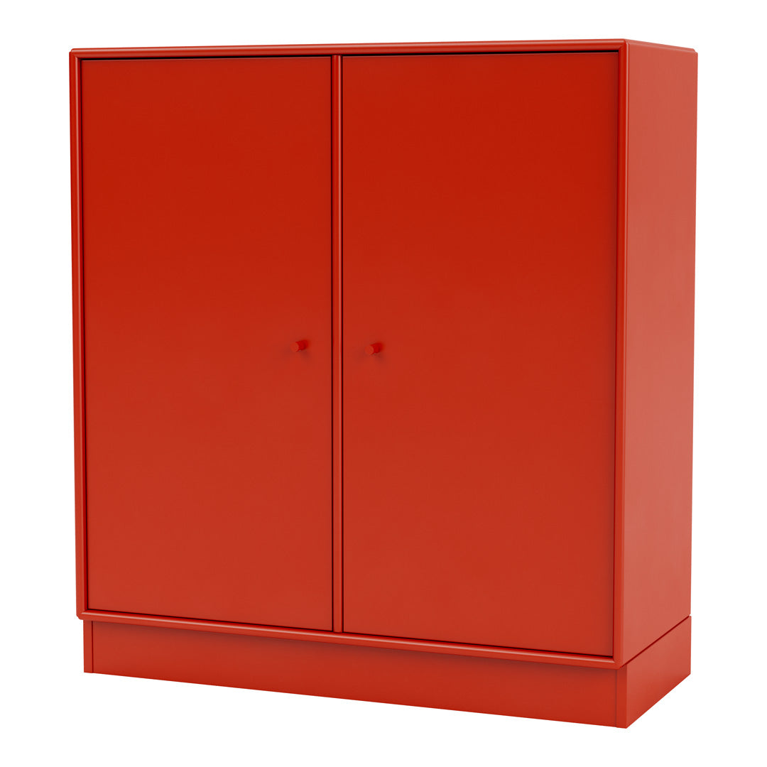 Modern 2-Door Lacquered Cabinet with Plinth Base - Stylish Storage Solution for Living Room, Bedroom & Office Organization