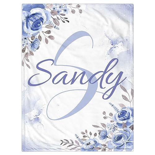 Floral and Letters - Blue