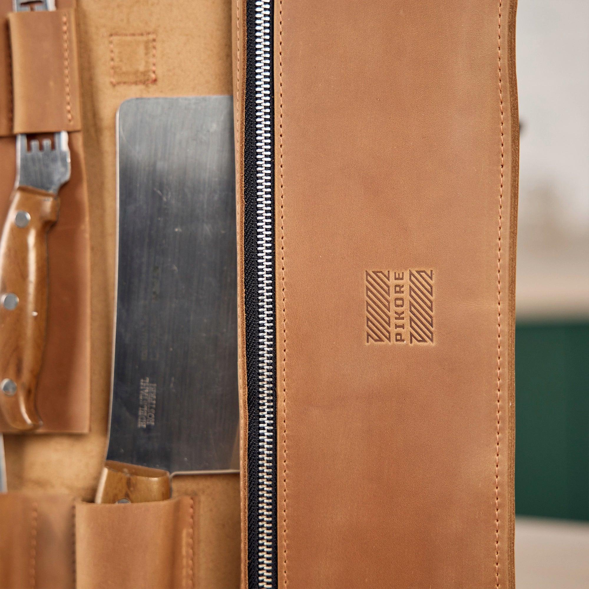 Premium Leather Knife Roll for Chefs & Butchers - Durable Professional Knife Storage Case with 12 Slots - Perfect for Kitchen, Camping & Culinary Gifts